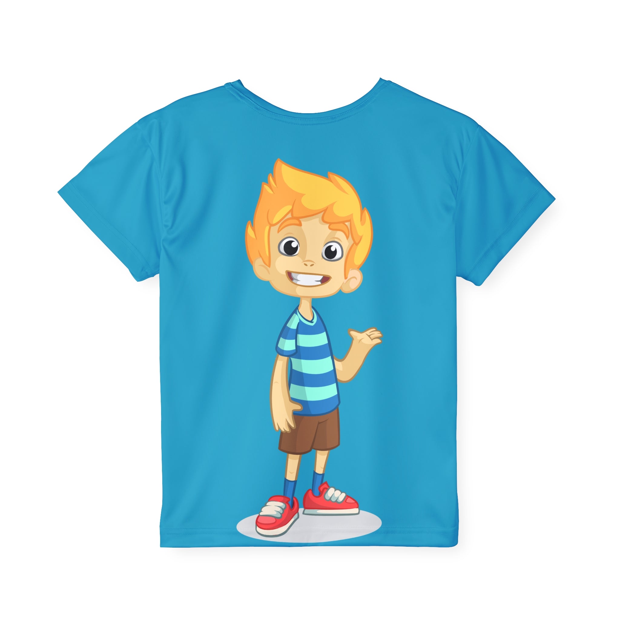 Kids Jersey — Cheerful Cartoon Boy All-Over Print Sports Tee