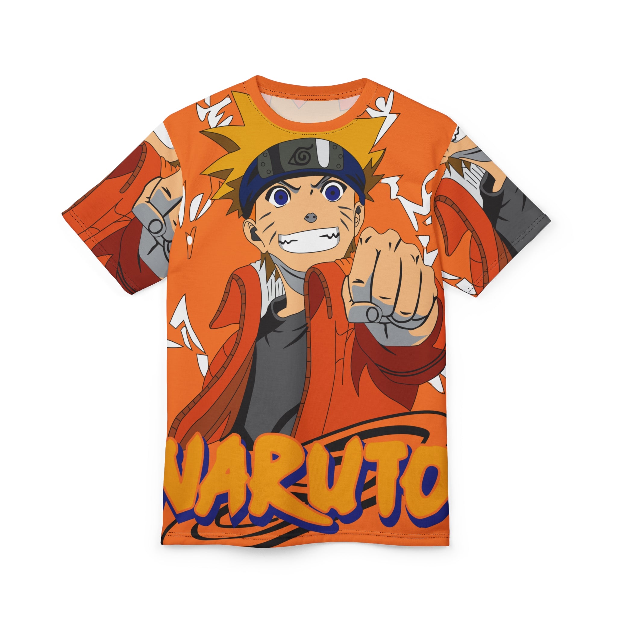 Naruto Anime Graphic Tee — All-Over Print Orange Ninja T‑Shirt