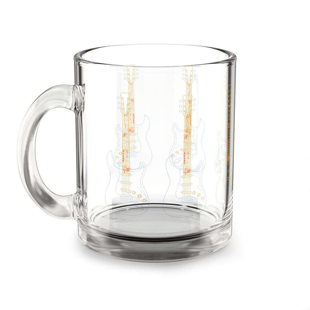 Glass Mug — Vintage Electric Guitar Pattern 10oz