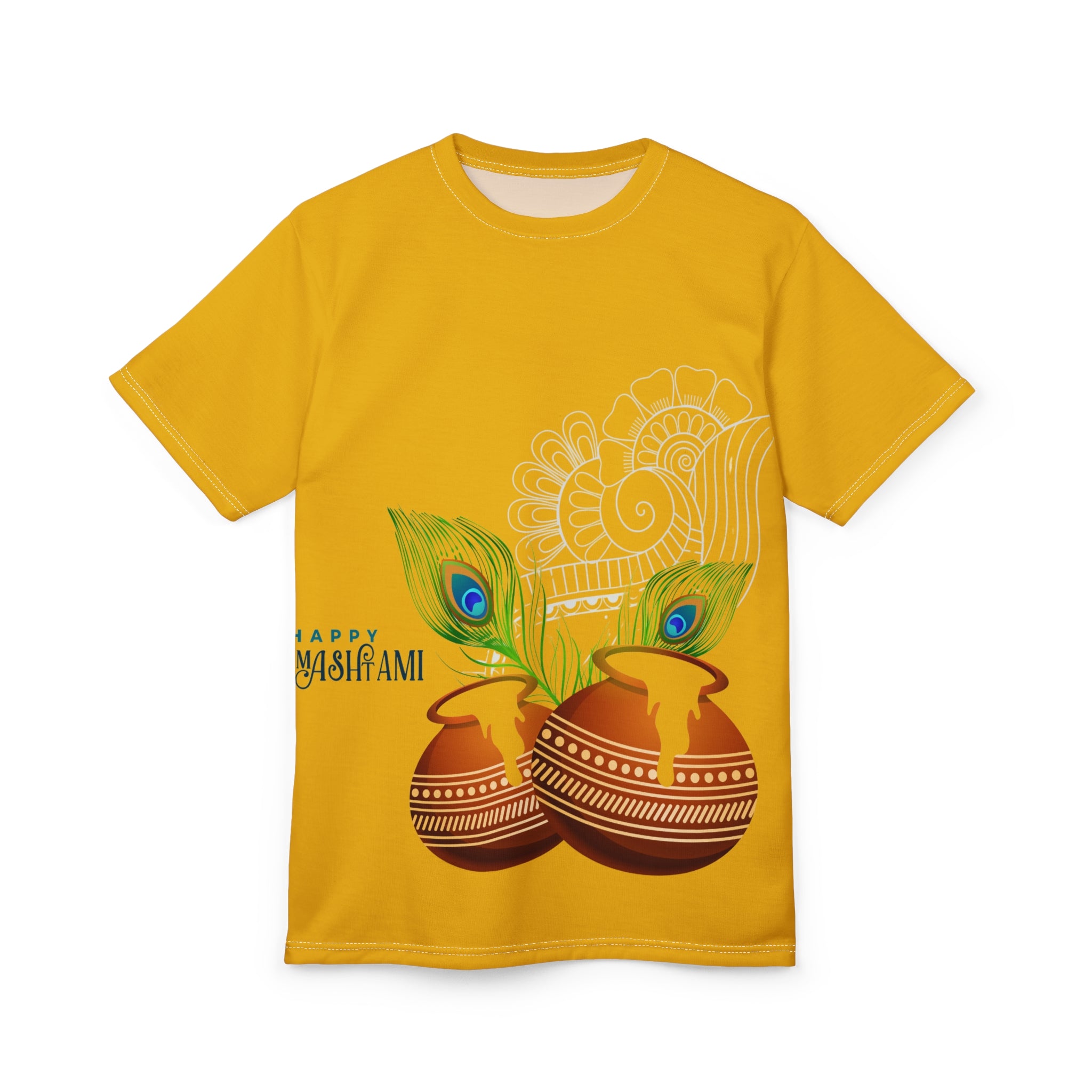 Krishna Janmashtami Pot & Peacock Feather Tee