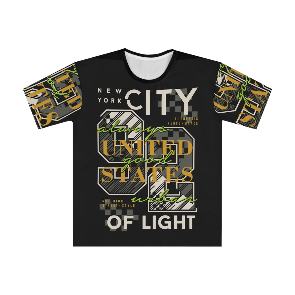 Men's Graphic Loose T-Shirt - New York City & States of Light Design