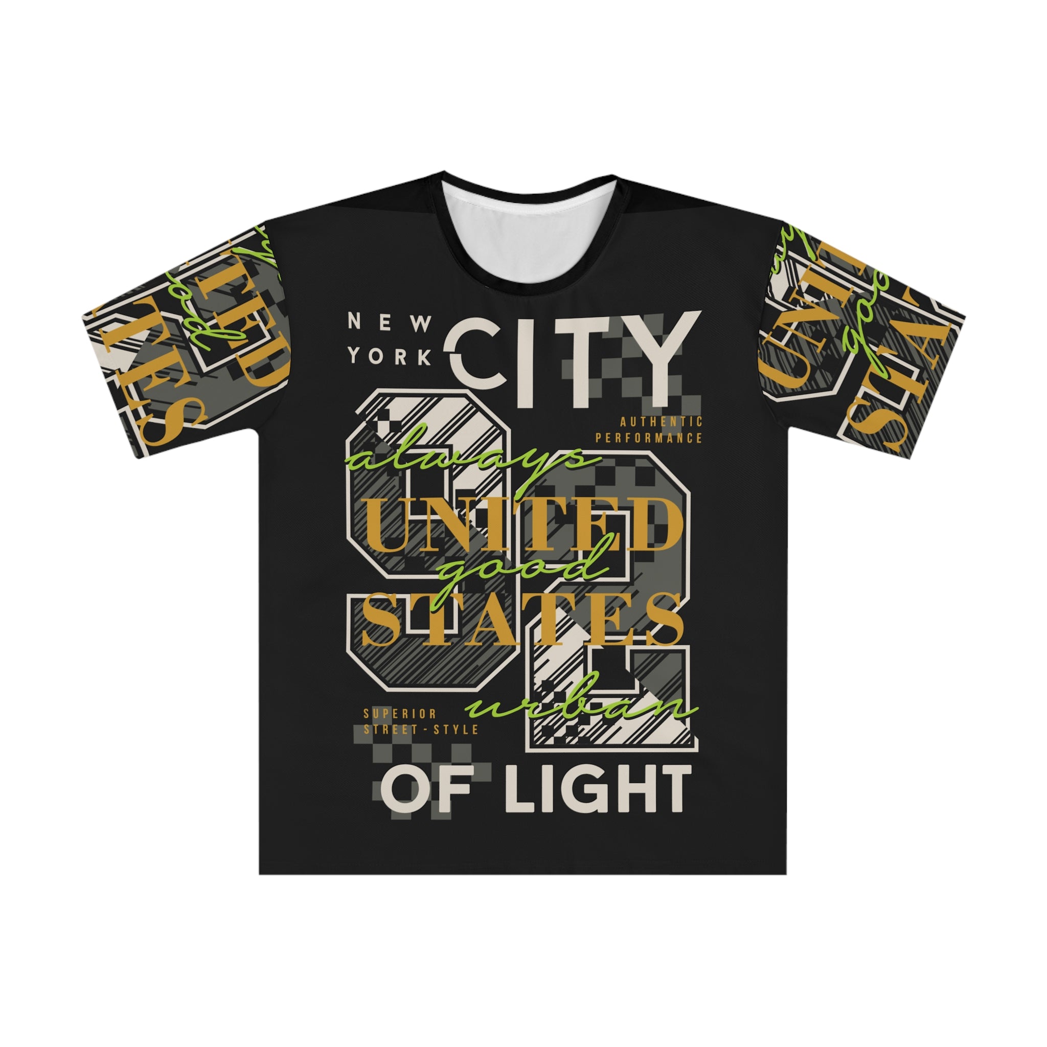 Men's Graphic Loose T-Shirt - New York City & States of Light Design