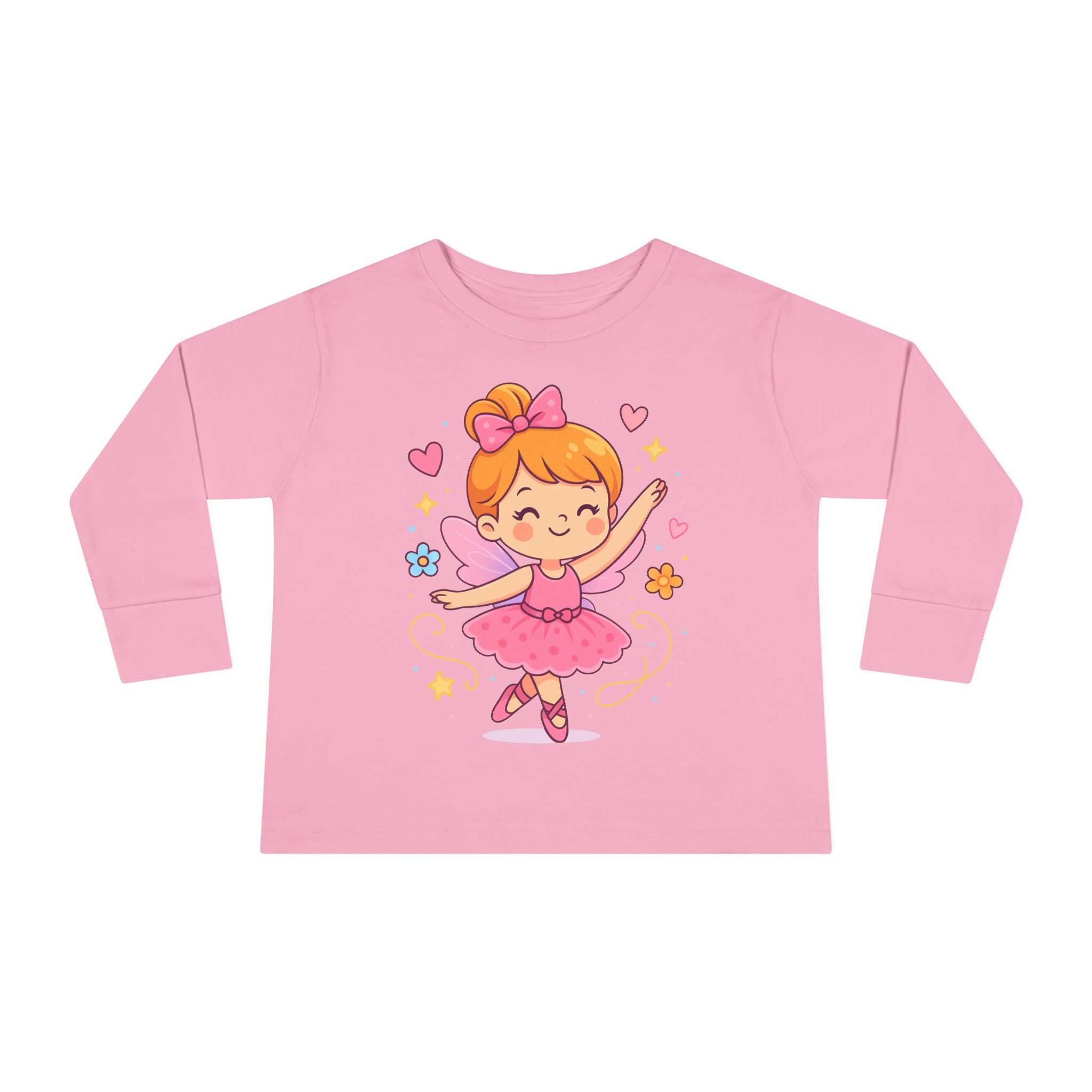 Cute Ballerina Toddler Long Sleeve Tee, Kids Dance Shirt, Toddler Gift, Ballet Costume Tee, Toddler Apparel for Birthdays, Dance Class