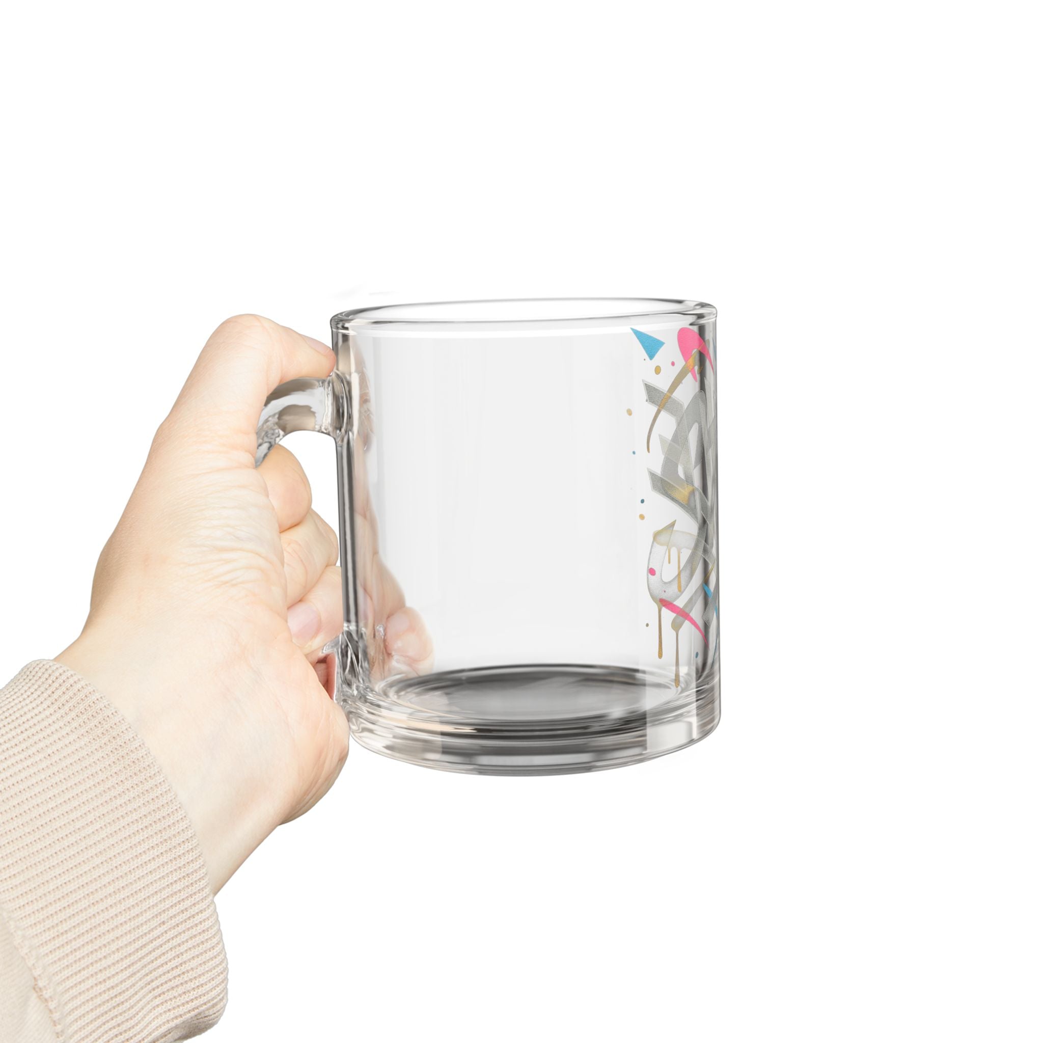 Style Glass Mug — Retro Color Splash 10oz Coffee & Tea Cup