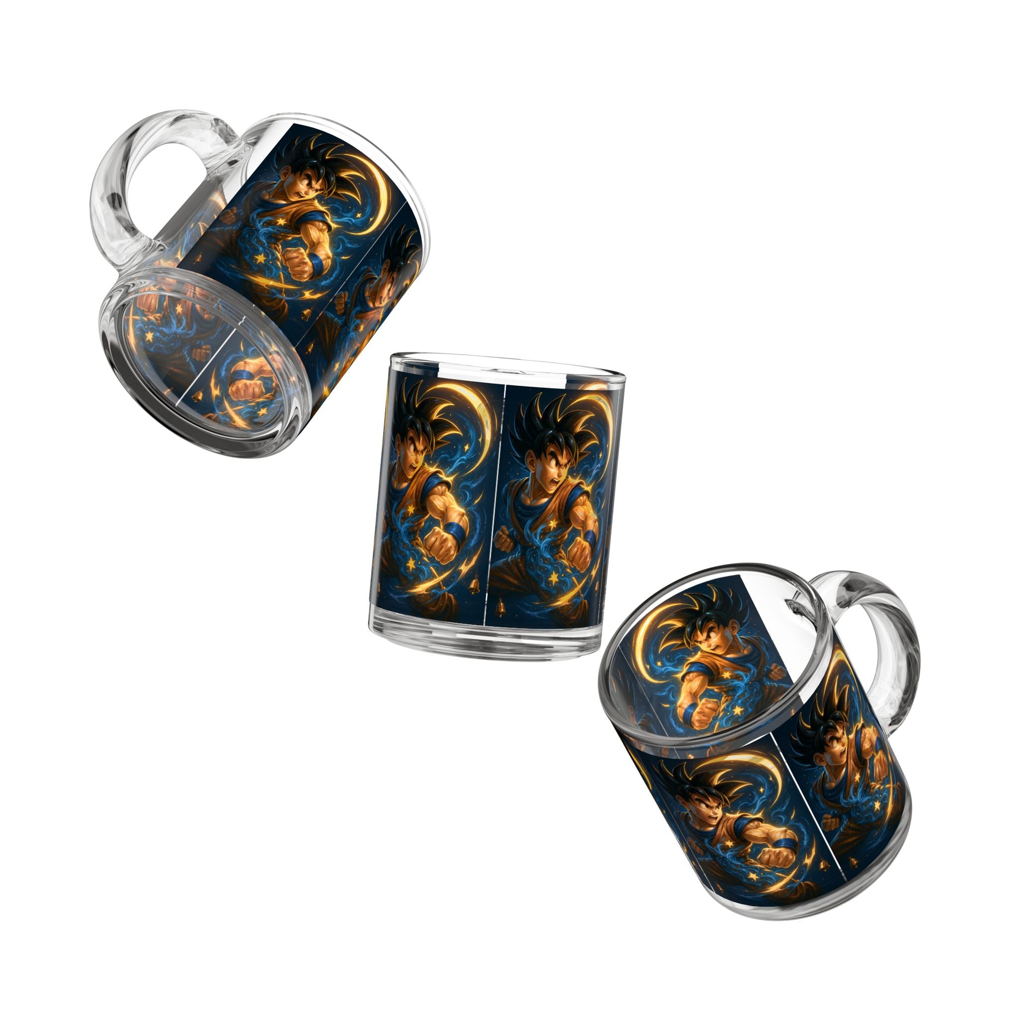 Dragon Warrior Glass Mug — 10oz Anime Energy Coffee Cup