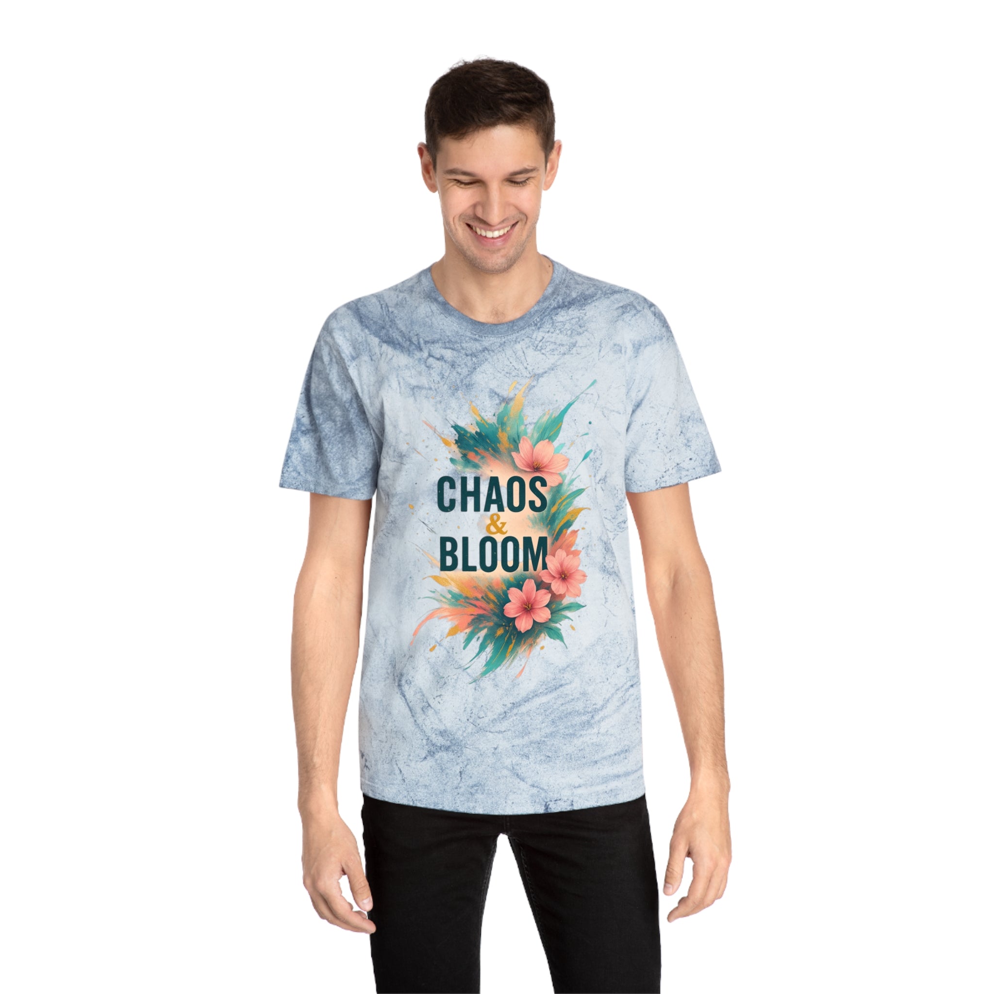 Unisex Bohemian Floral T-Shirt, Chaos & Bloom Tee, Summer Shirt, Gift for Nature Lovers, Trendy Casual Wear, Unique Statement Tee