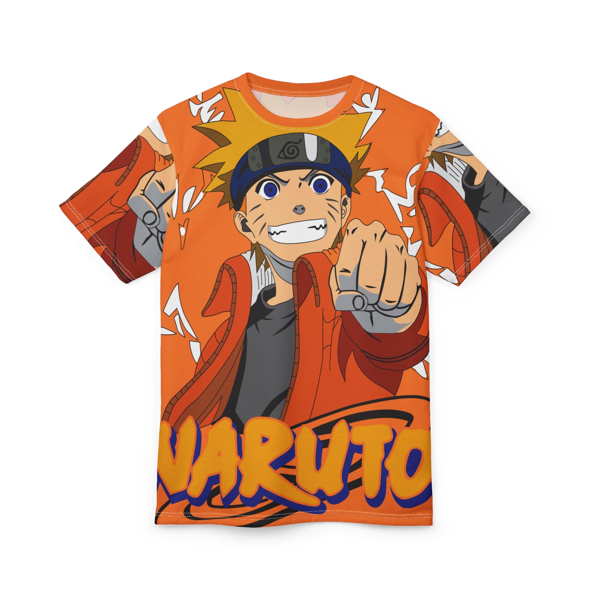 Naruto Anime Graphic Tee — All-Over Print Orange Ninja T‑Shirt