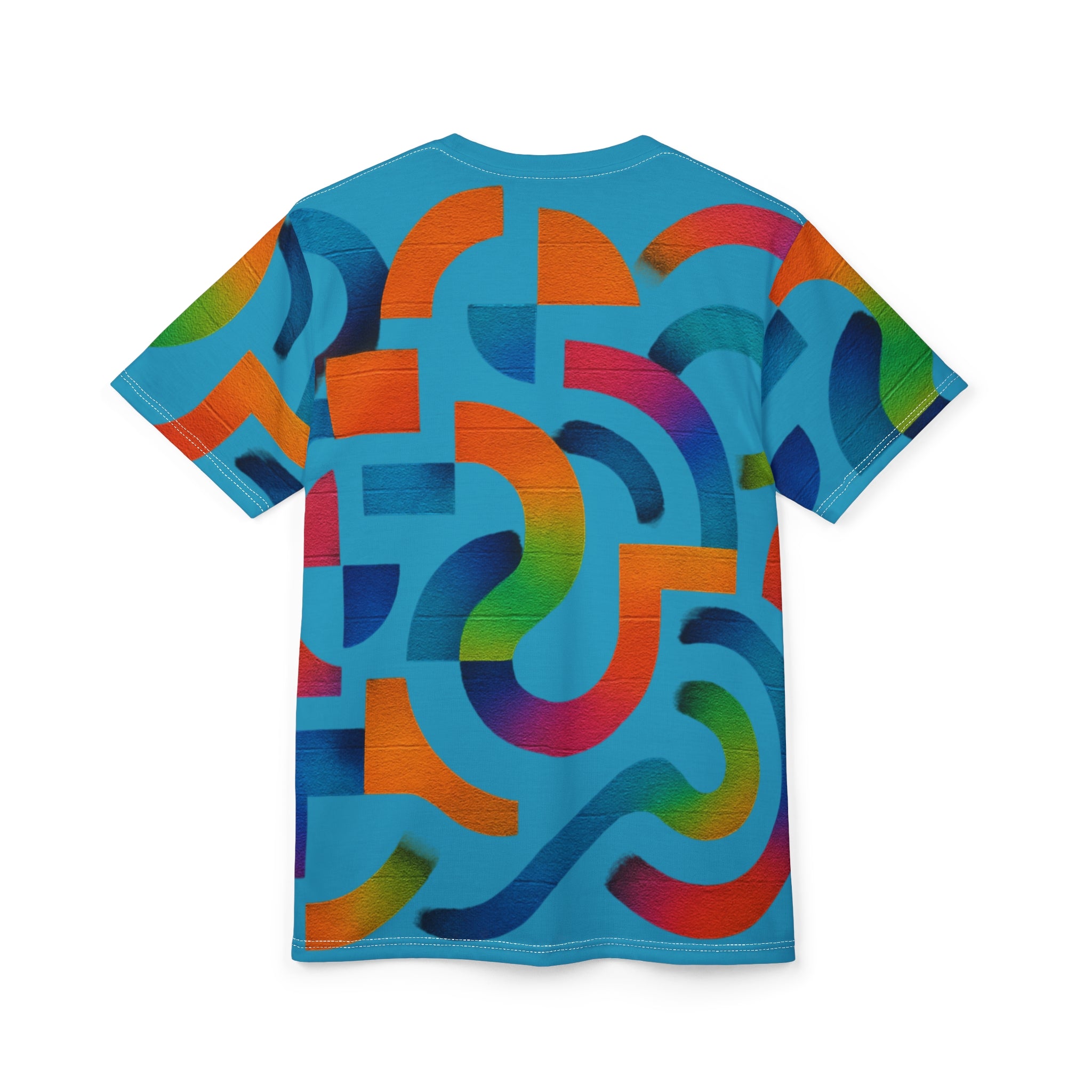 Abstract Rainbow Shapes All-Over Print Tee