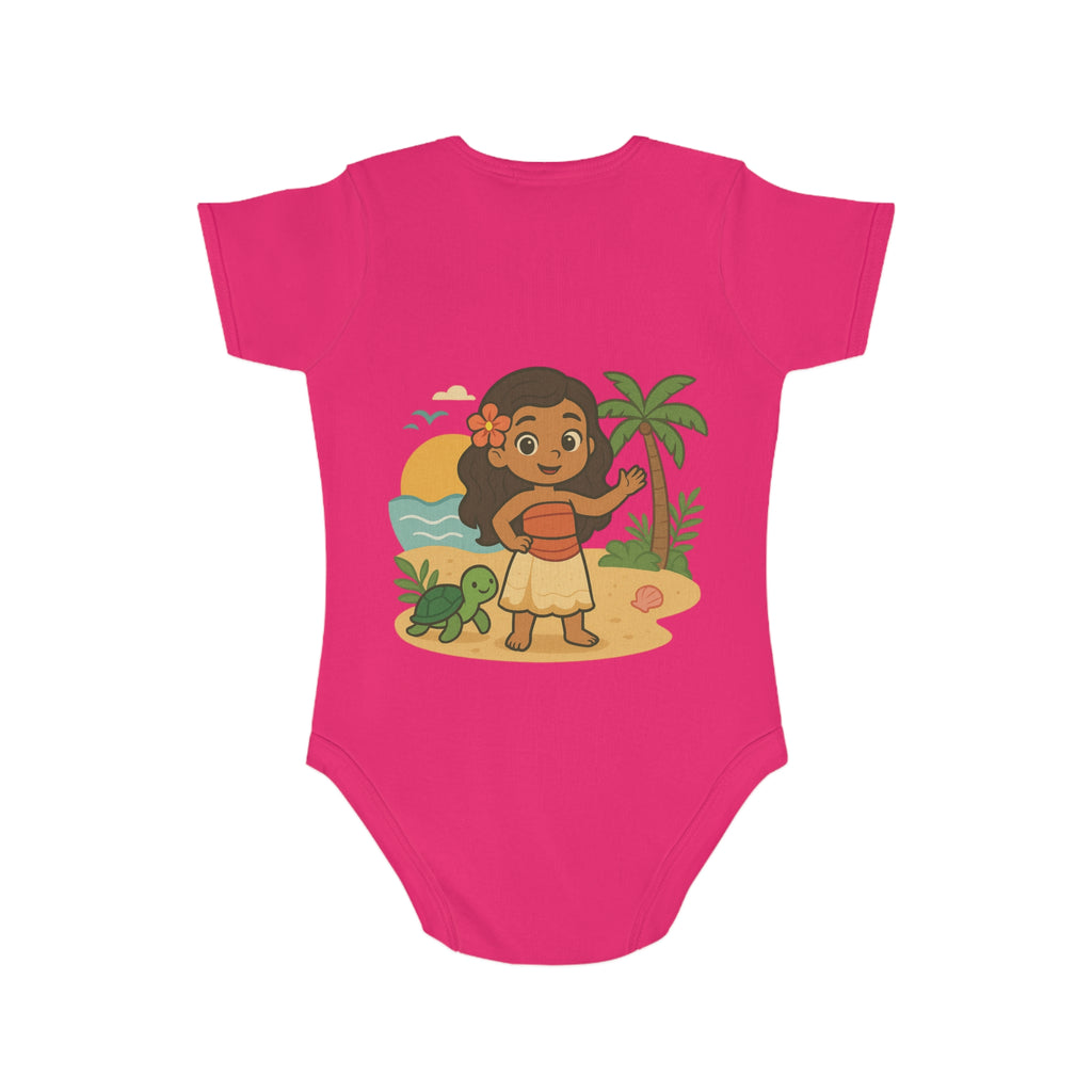 Tropical Baby Bodysuit with Island Design, Adorable Gift for Newborns, Baby Shower Present, Summer Vibes, Cute Infant Wear