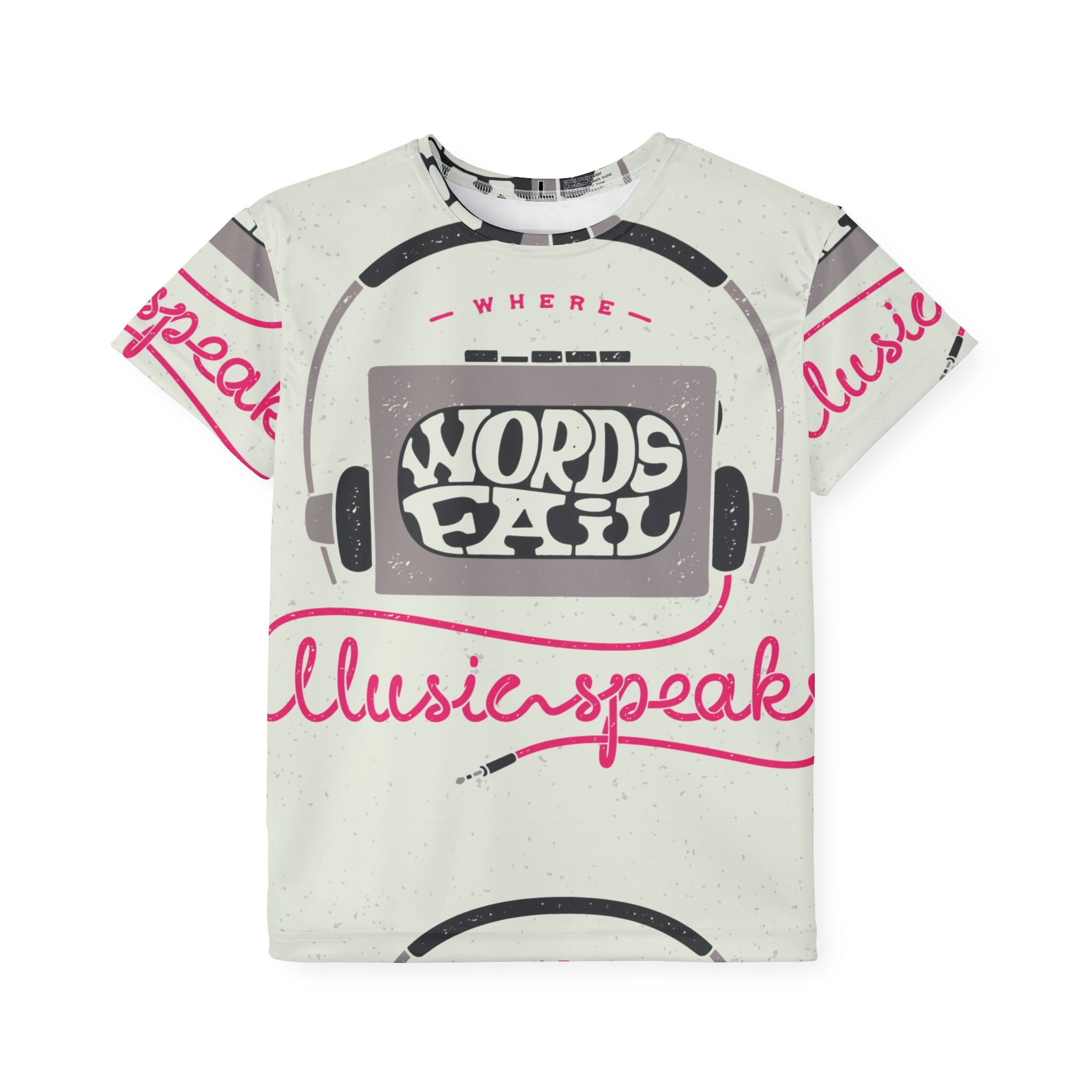 Kids Music Jersey – "Where Words Fail" Headphone Graphic Tee
