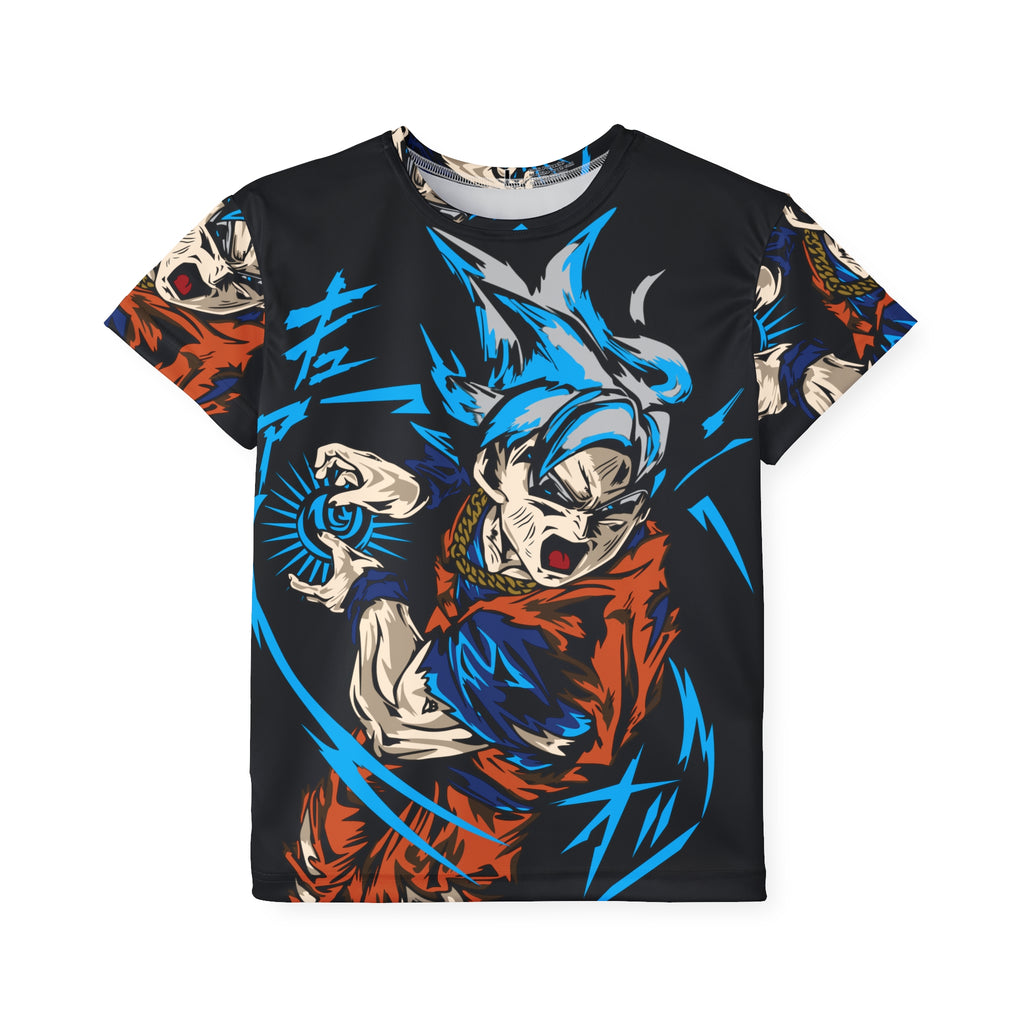 Kids Anime Power-Up Jersey — All-Over Print Super Saiyan Tee
