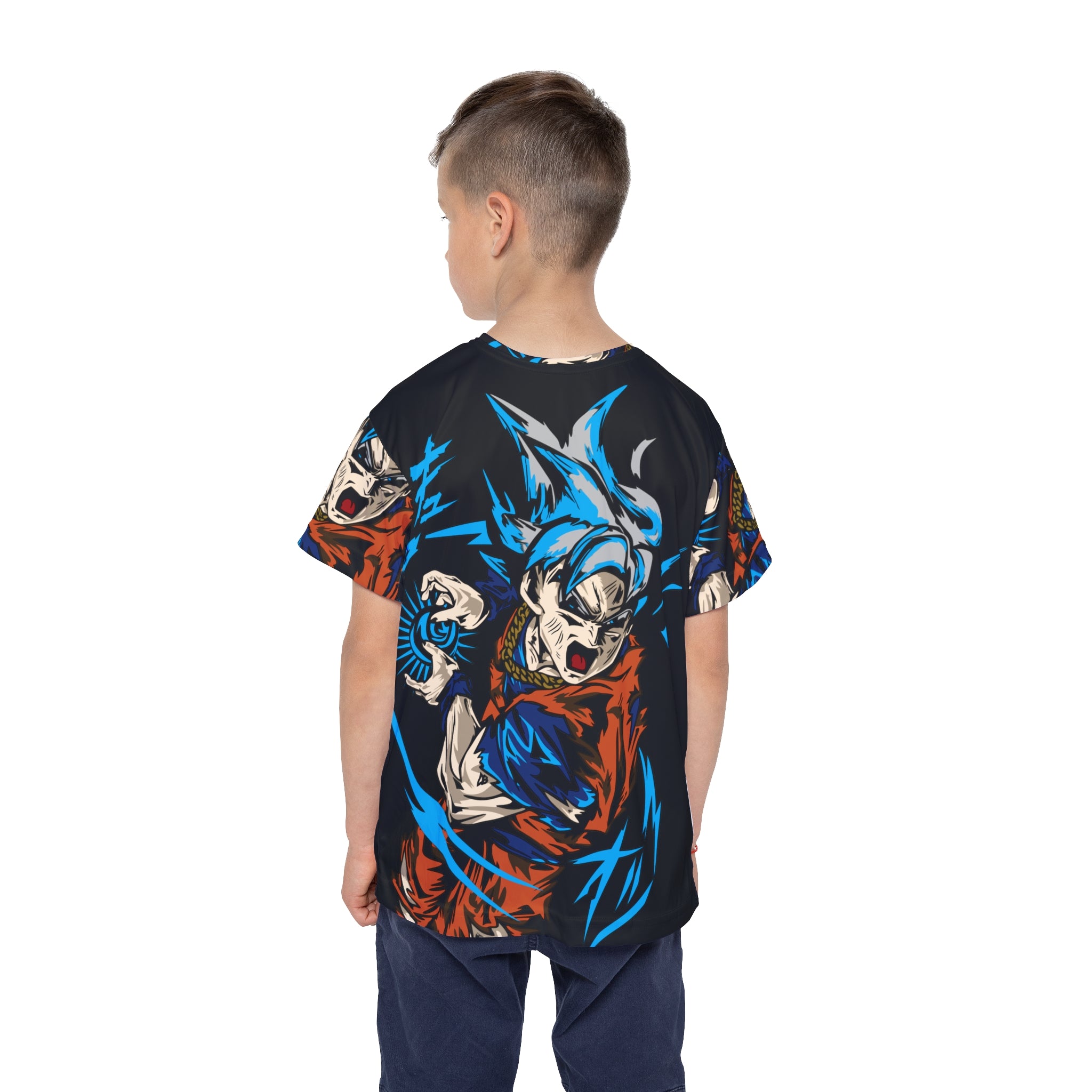 Kids Anime Power-Up Jersey — All-Over Print Super Saiyan Tee