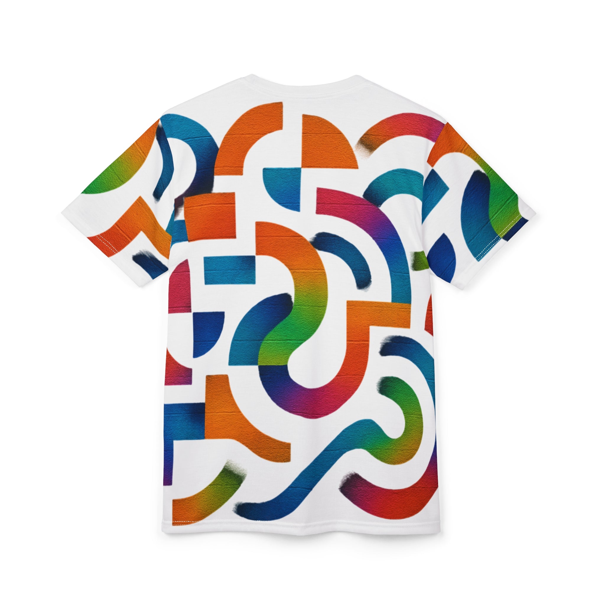 Abstract Rainbow Maze Tee — All-Over Print Colorful Graphic T-Shirt