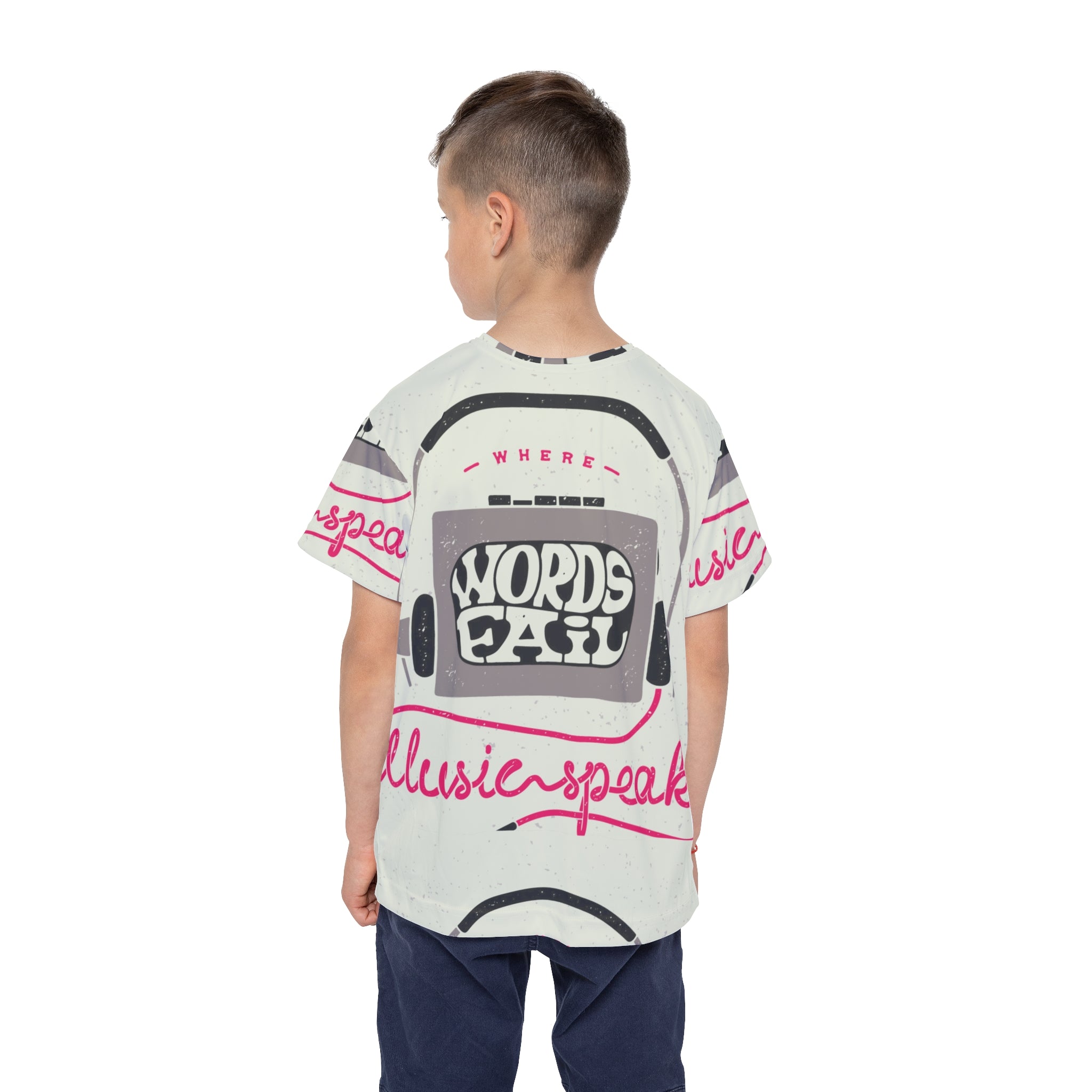 Kids Music Jersey – "Where Words Fail" Headphone Graphic Tee