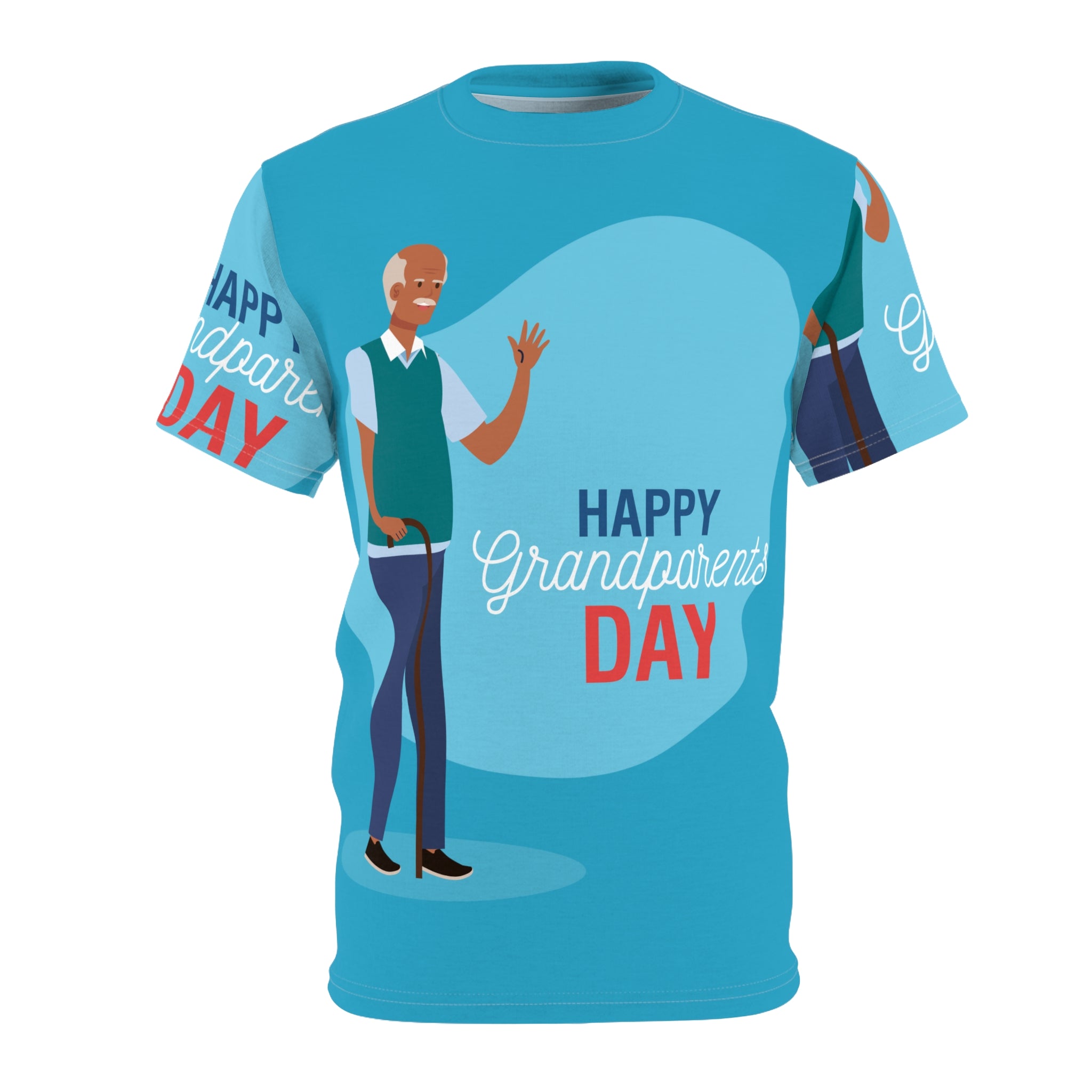 Happy Grandparents Day Tee — All-Over Print Grandfather Celebration Shirt