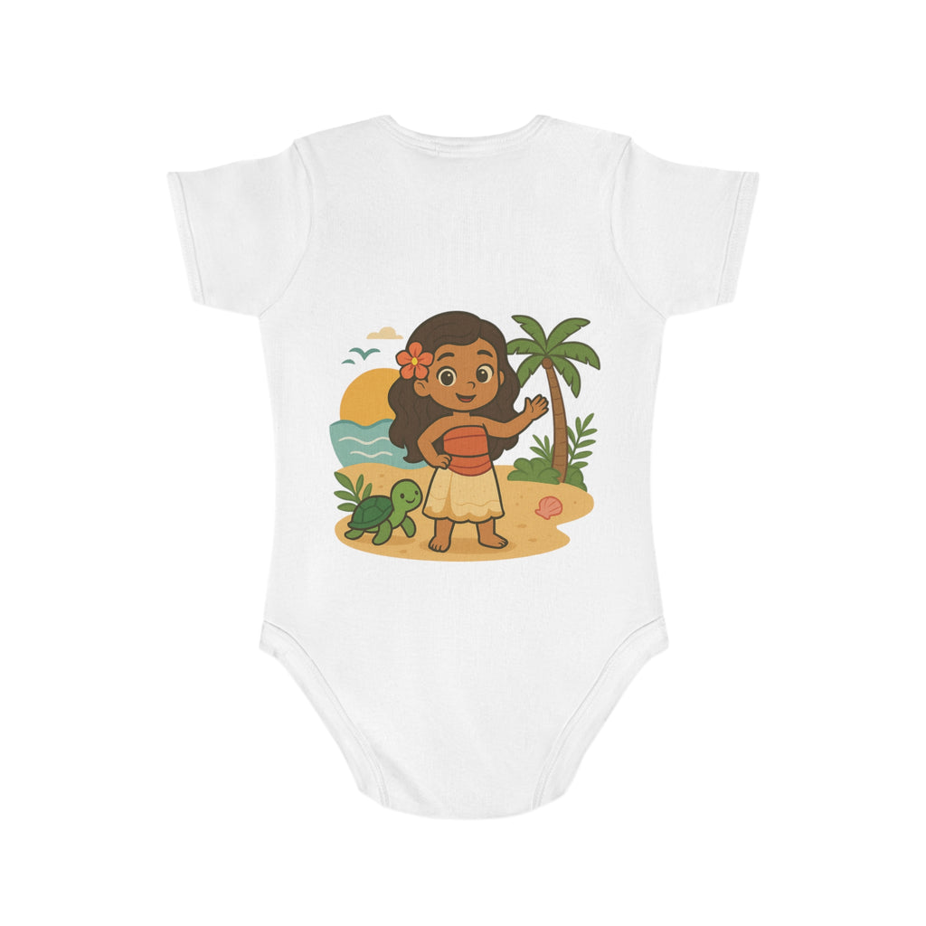 Tropical Baby Bodysuit with Island Design, Adorable Gift for Newborns, Baby Shower Present, Summer Vibes, Cute Infant Wear