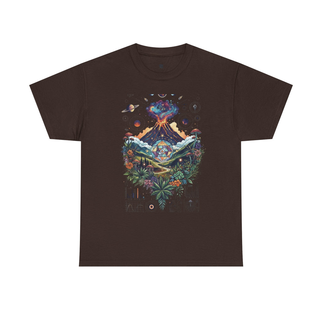 Nature-Inspired Unisex Heavy Cotton Tee | Volcano Art Shirt, Eco-Friendly T-Shirt, Gift for Nature Lovers, Unique Graphic Tee, Casual Wear