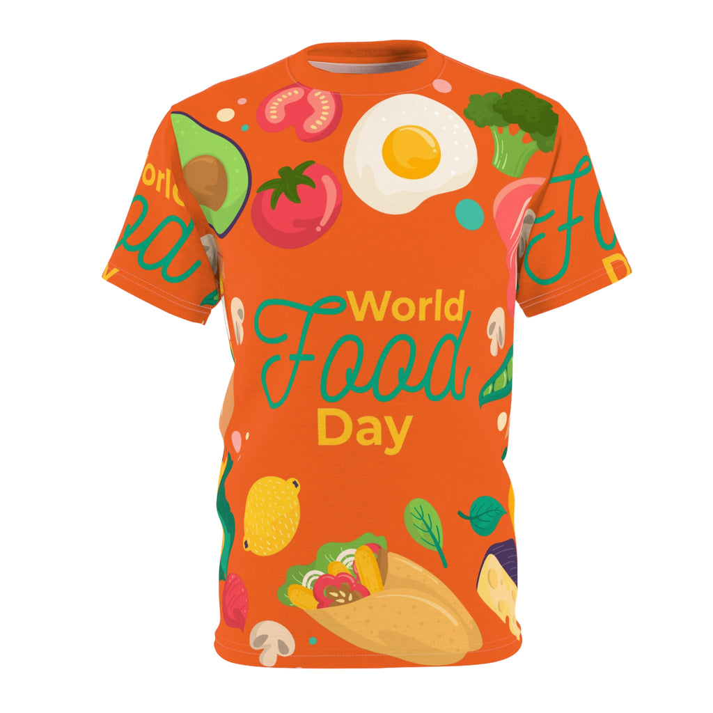 World Food Day All-Over Print Tee — Colorful Food Festival Graphic Shirt