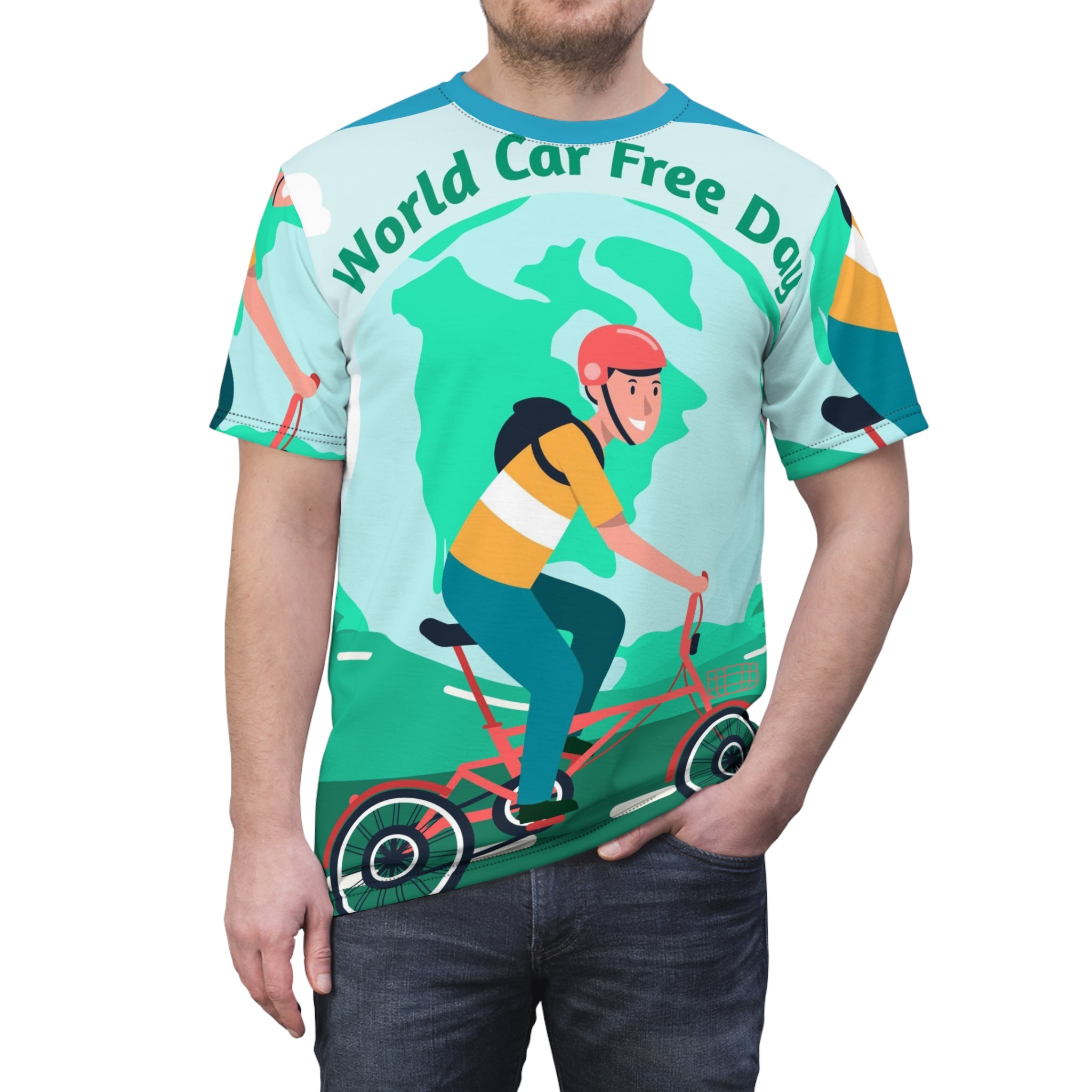 World Car Free Day Bike Tee — Eco-Friendly Cycling Graphic Shirt
