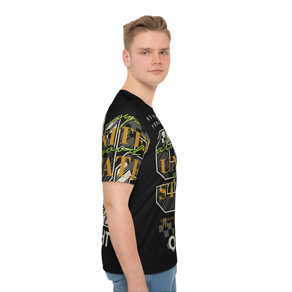 Men's Graphic Loose T-Shirt - New York City & States of Light Design