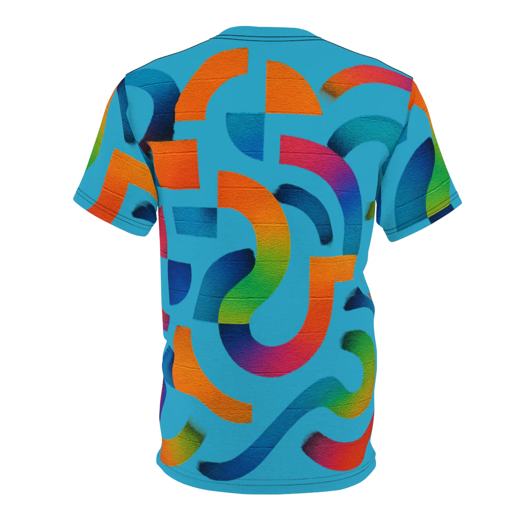 Abstract Rainbow Shapes All-Over Print Tee