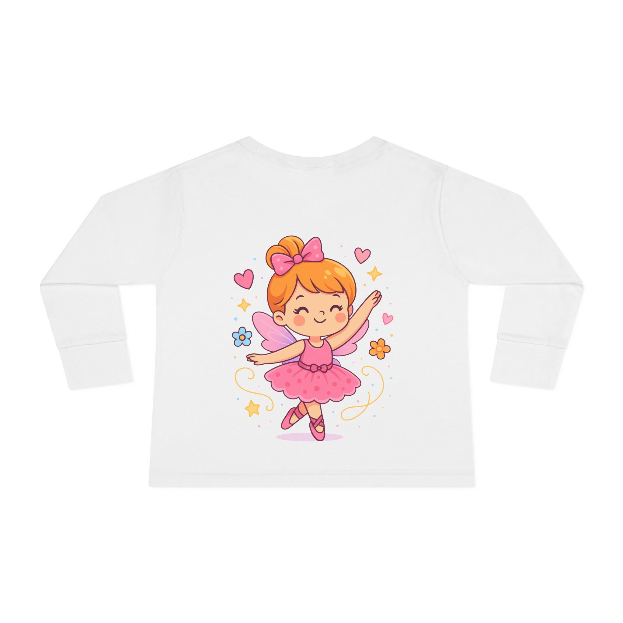 Cute Ballerina Toddler Long Sleeve Tee, Kids Dance Shirt, Toddler Gift, Ballet Costume Tee, Toddler Apparel for Birthdays, Dance Class
