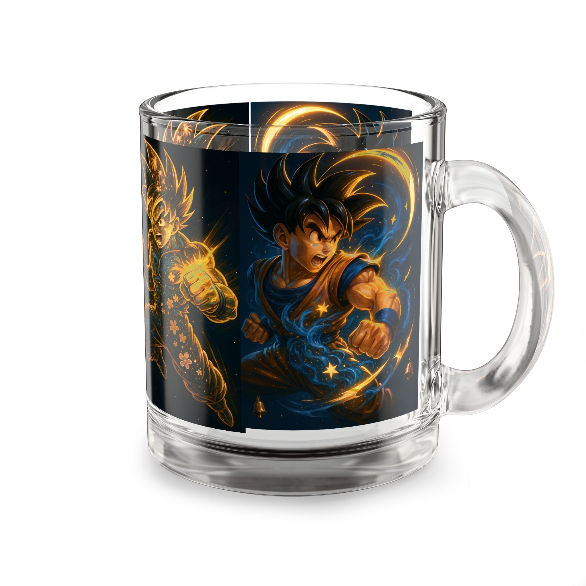 Goku Energy Glow Glass Mug — 10oz Anime Coffee Cup