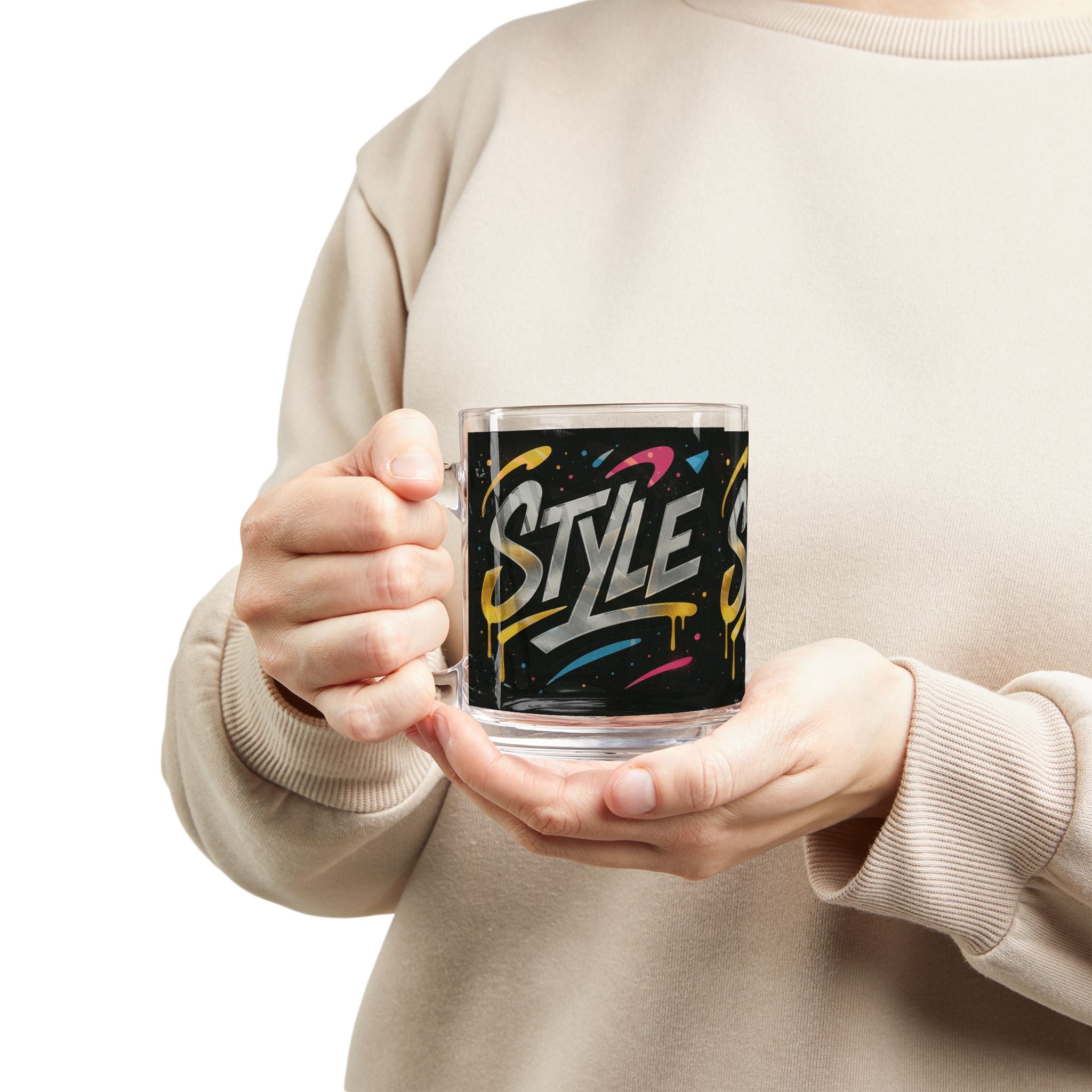 Glass Mug — 'Style' Graffiti Design 10oz