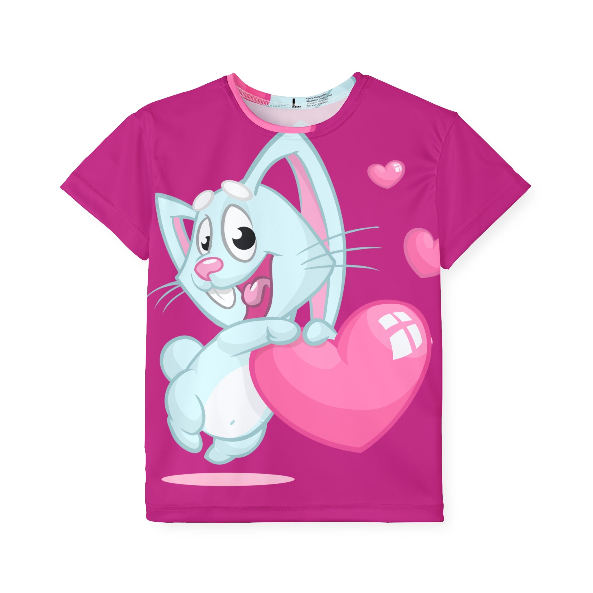 Kids Jersey — Cute Blue Bunny Holding Heart All-Over Print