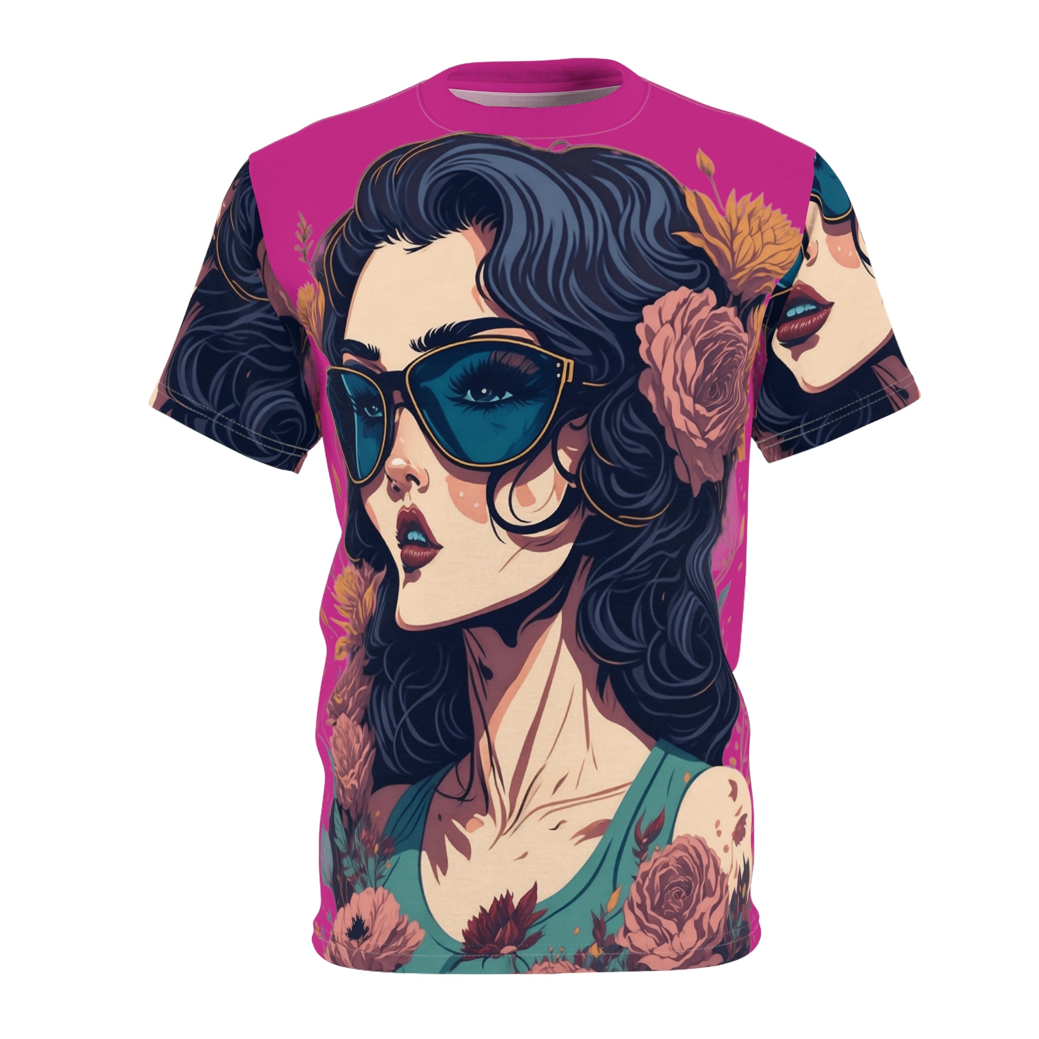 Retro Floral Sunglasses Art Tee