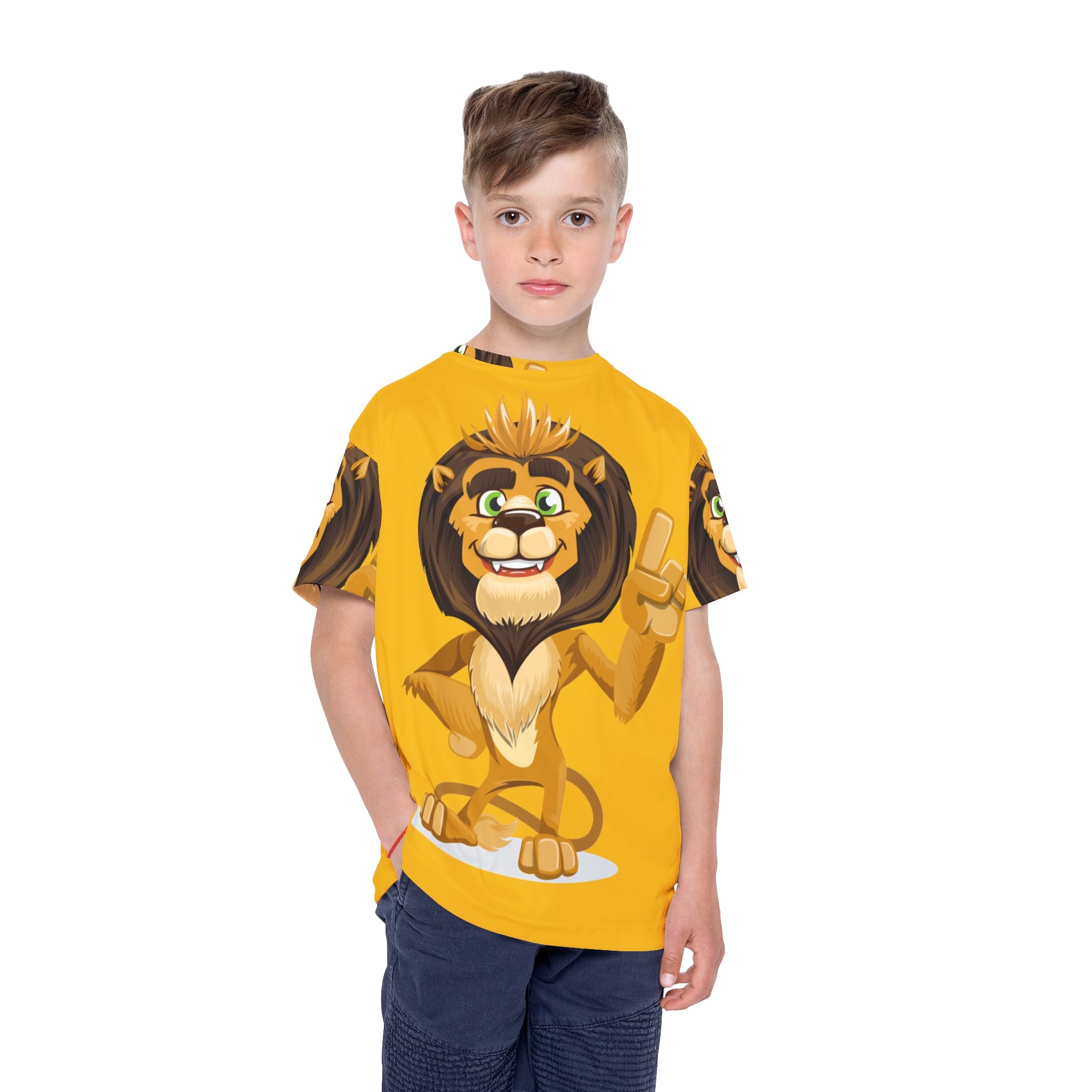 Kids Lion Jersey — Cute Champion Graphic All-Over Print Tee
