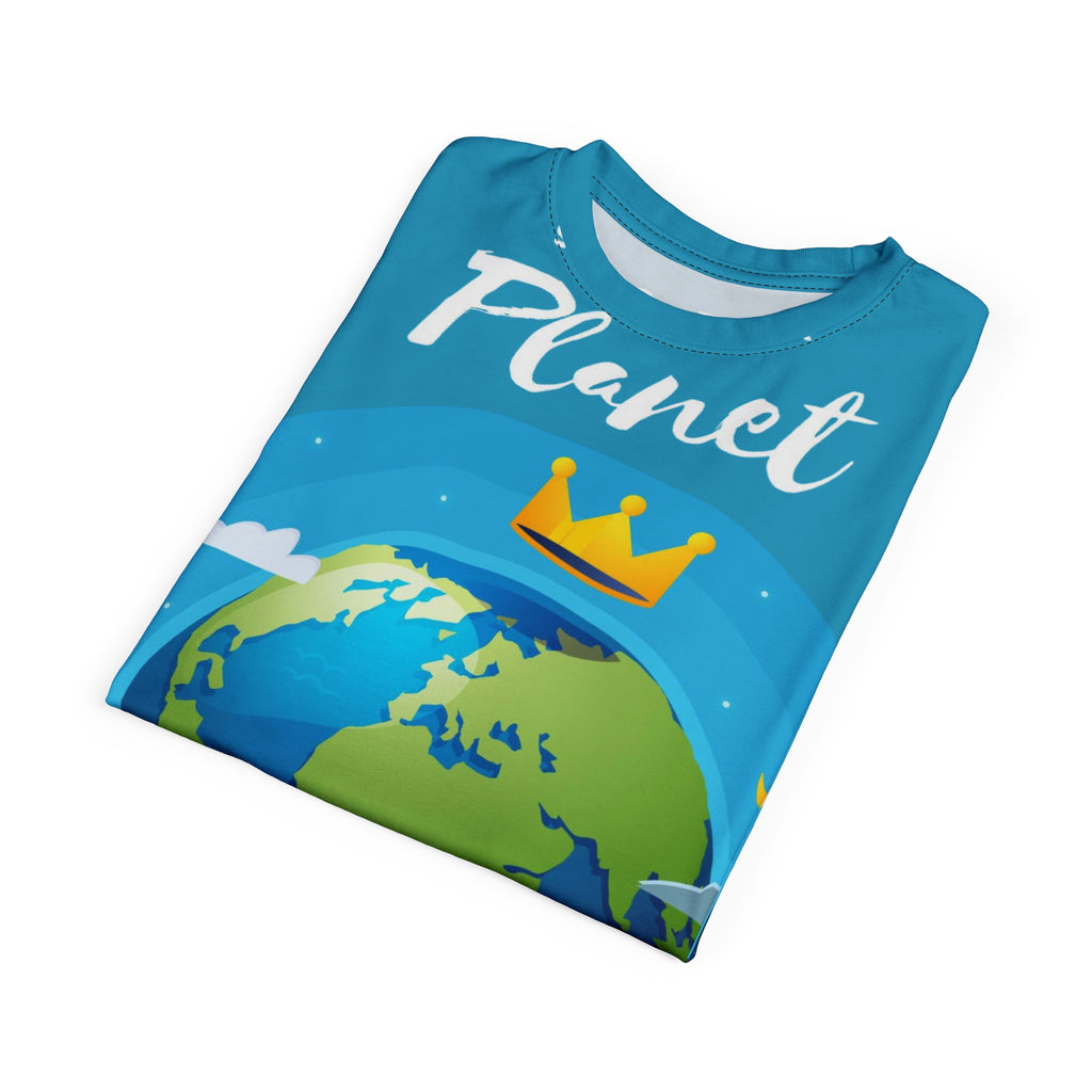 Planet Crown Graphic Tee – Earth Lover All-Over Print Shirt