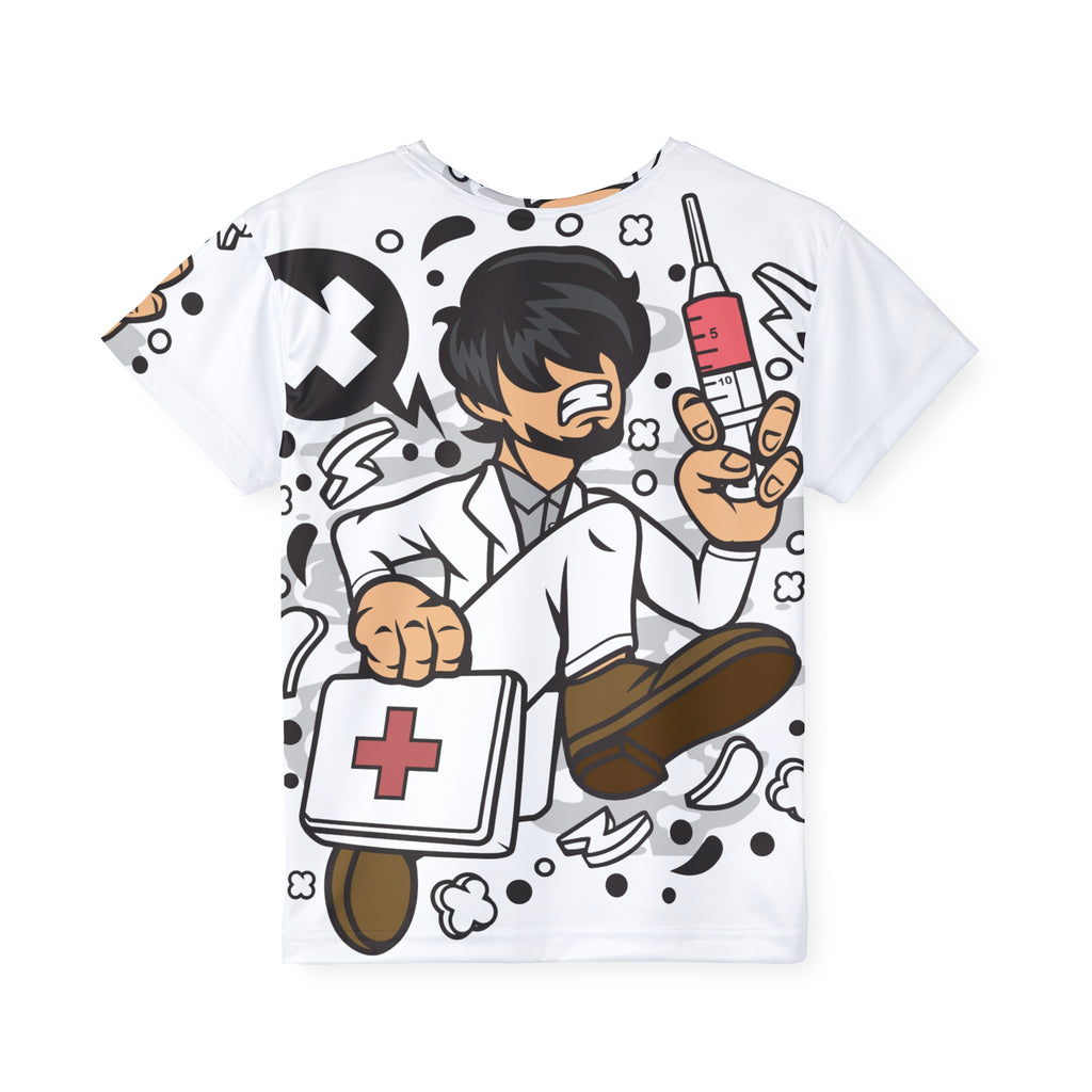 Kids Medical Nurse Cartoon Jersey — All-Over Print Pediatric Doctor Tee
