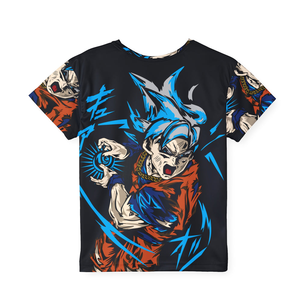 Kids Anime Power-Up Jersey — All-Over Print Super Saiyan Tee