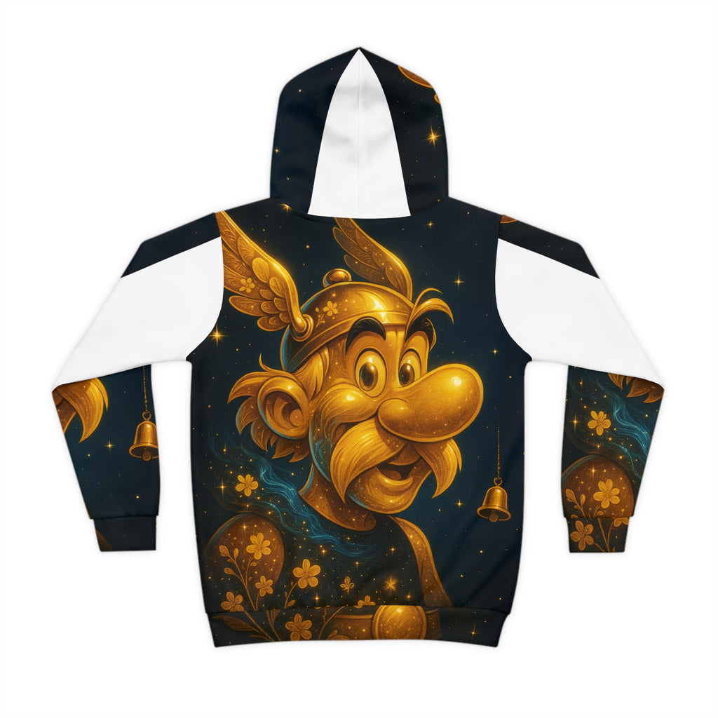 Children's Asterix Hoodie — Golden Comic Character All-Over Print
