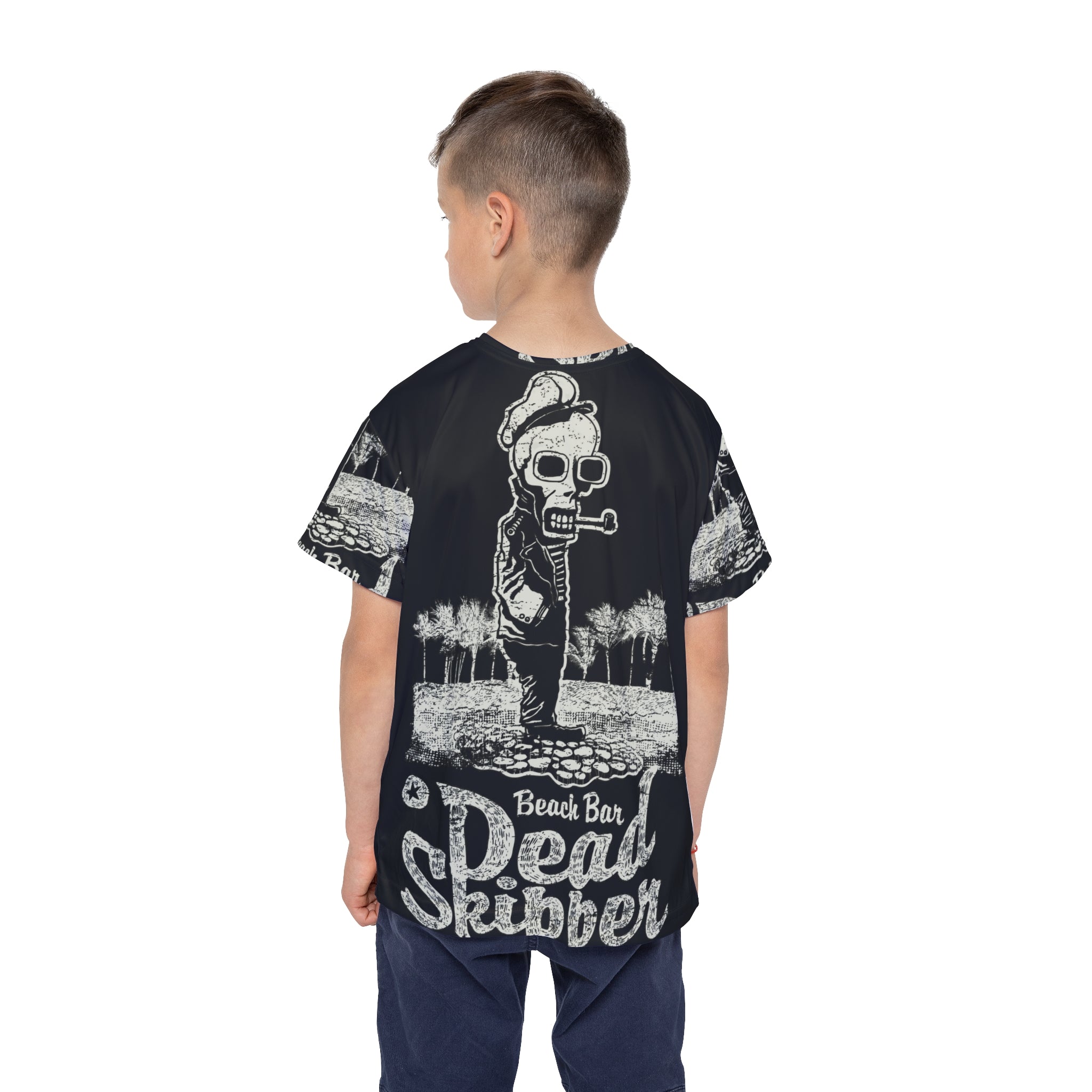 Kids Jersey — 'Dead Skipper' Beach Bar Skull Graphic Tee