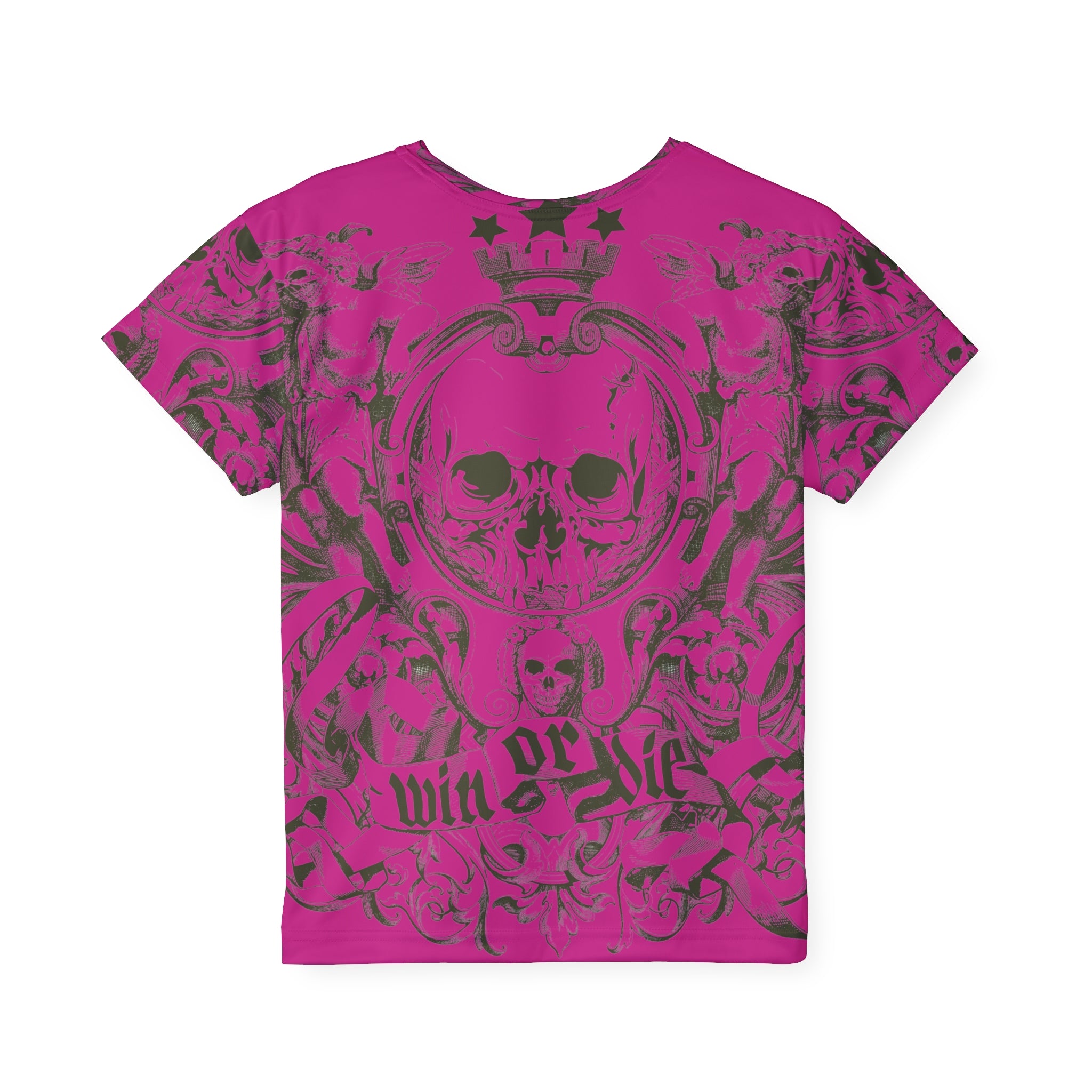 Kids Jersey — Pink Skull 'Win or Die' All-Over Print