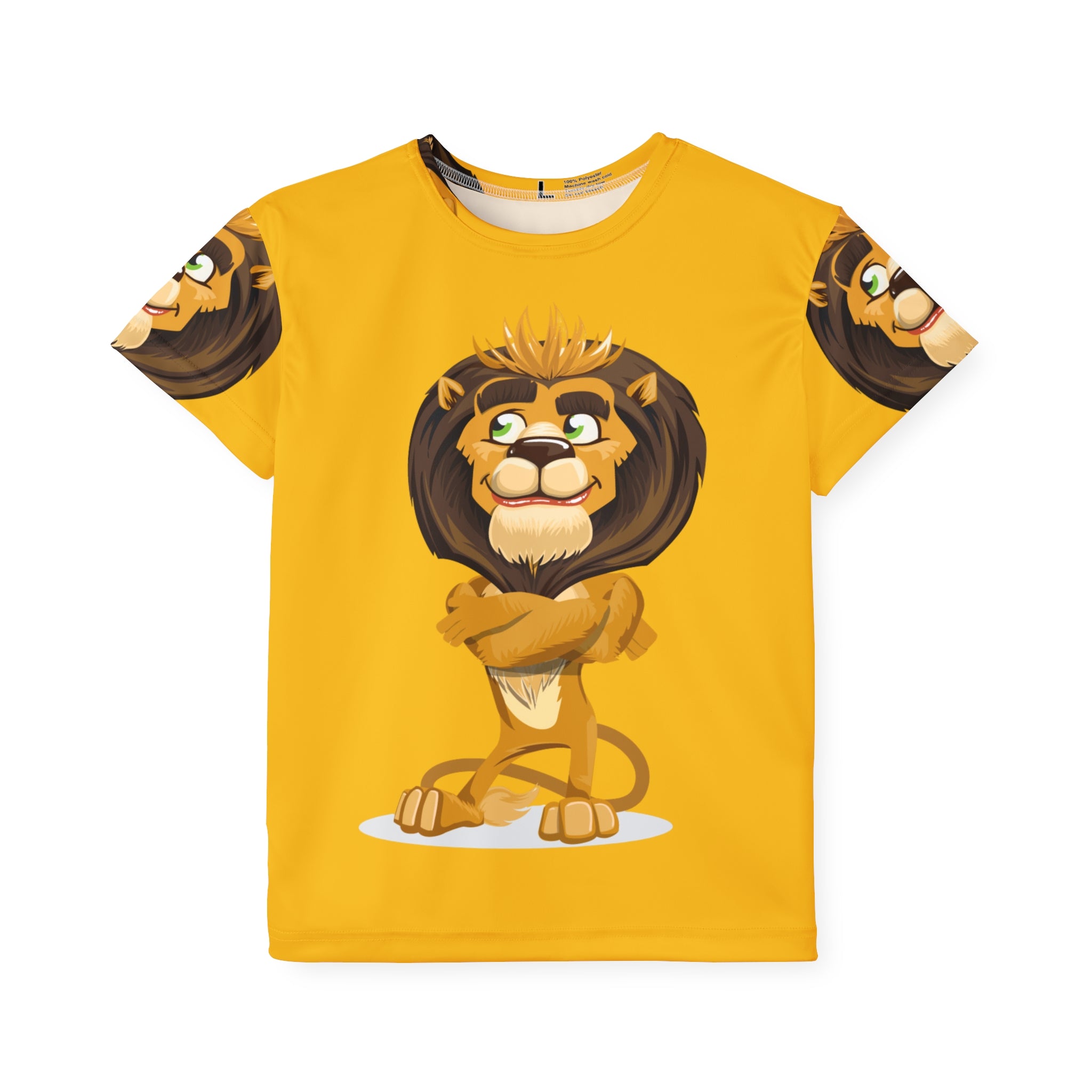Kids Lion Sports Jersey — Yellow All-Over Print