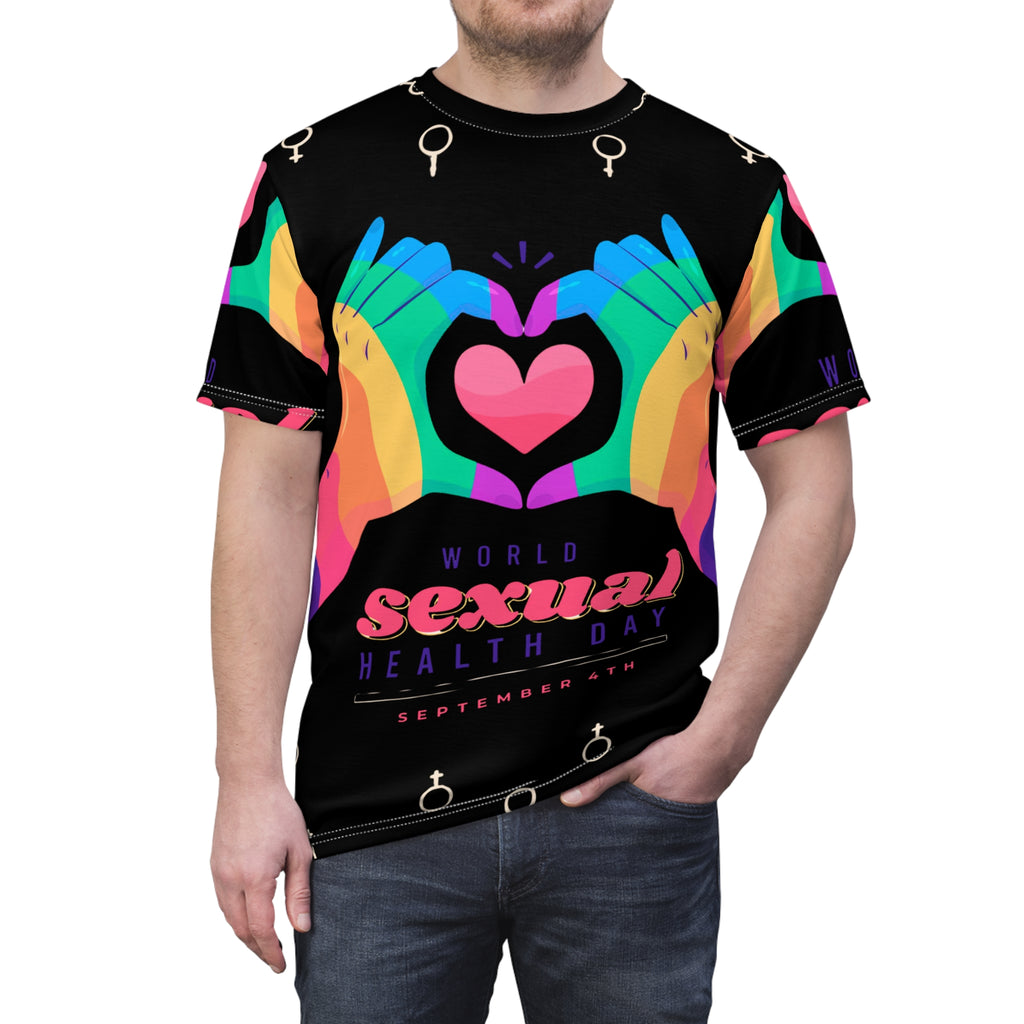 World Sexual Health Day Tee – Rainbow Heart Hands Graphic Shirt (September 4th)