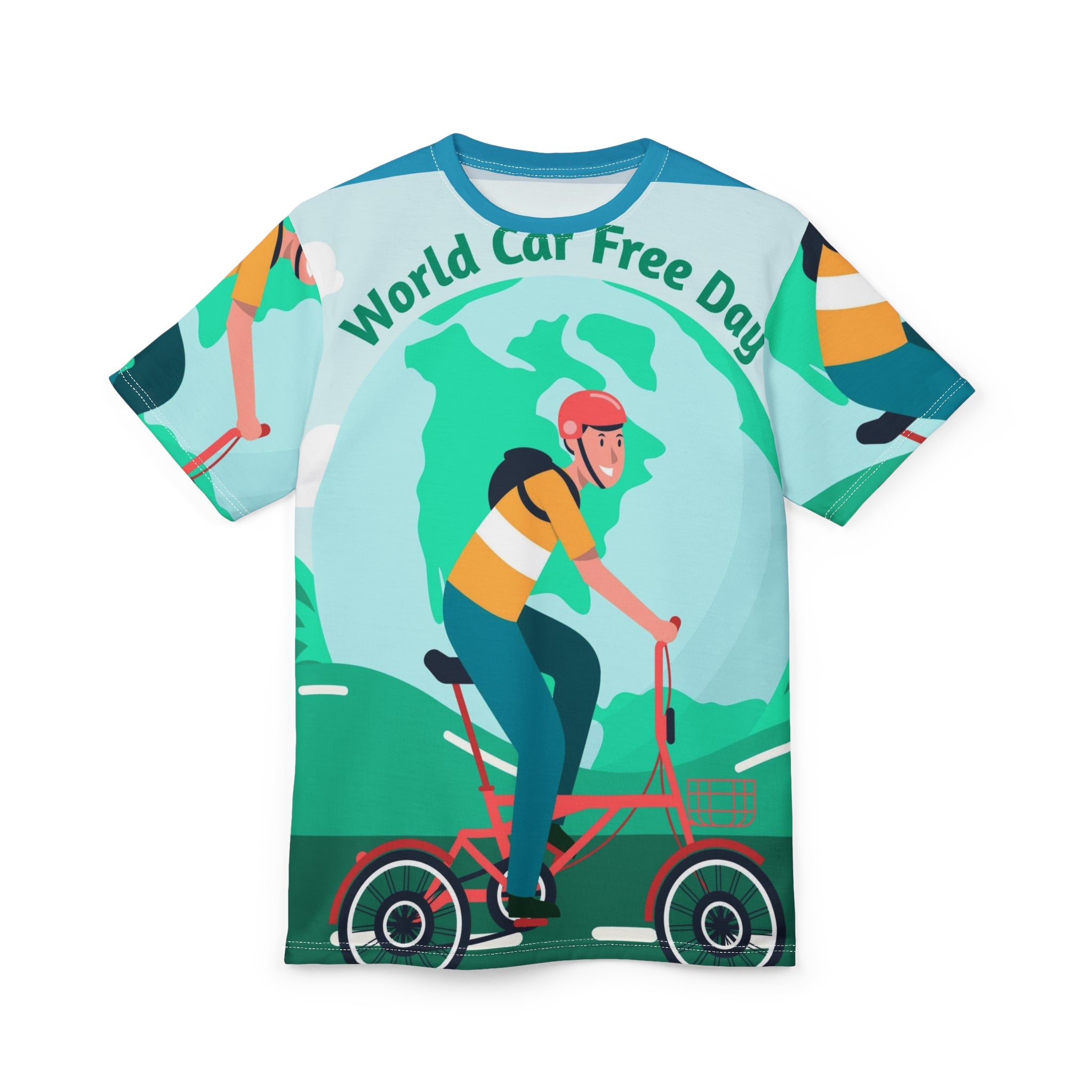 World Car Free Day Bike Tee — Eco-Friendly Cycling Graphic Shirt