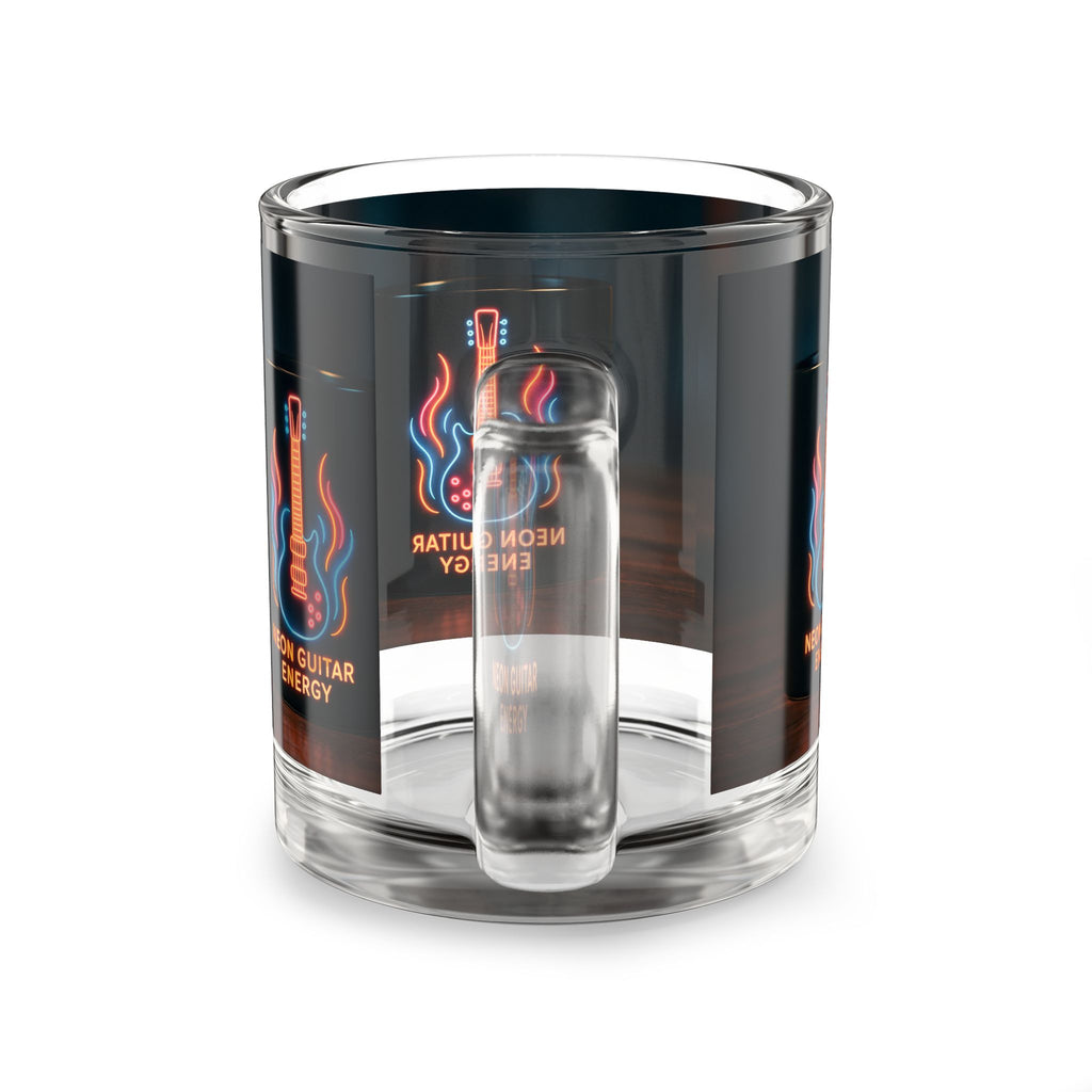 Glass Mug — Neon Guitar Energy 10oz Coffee Cup
