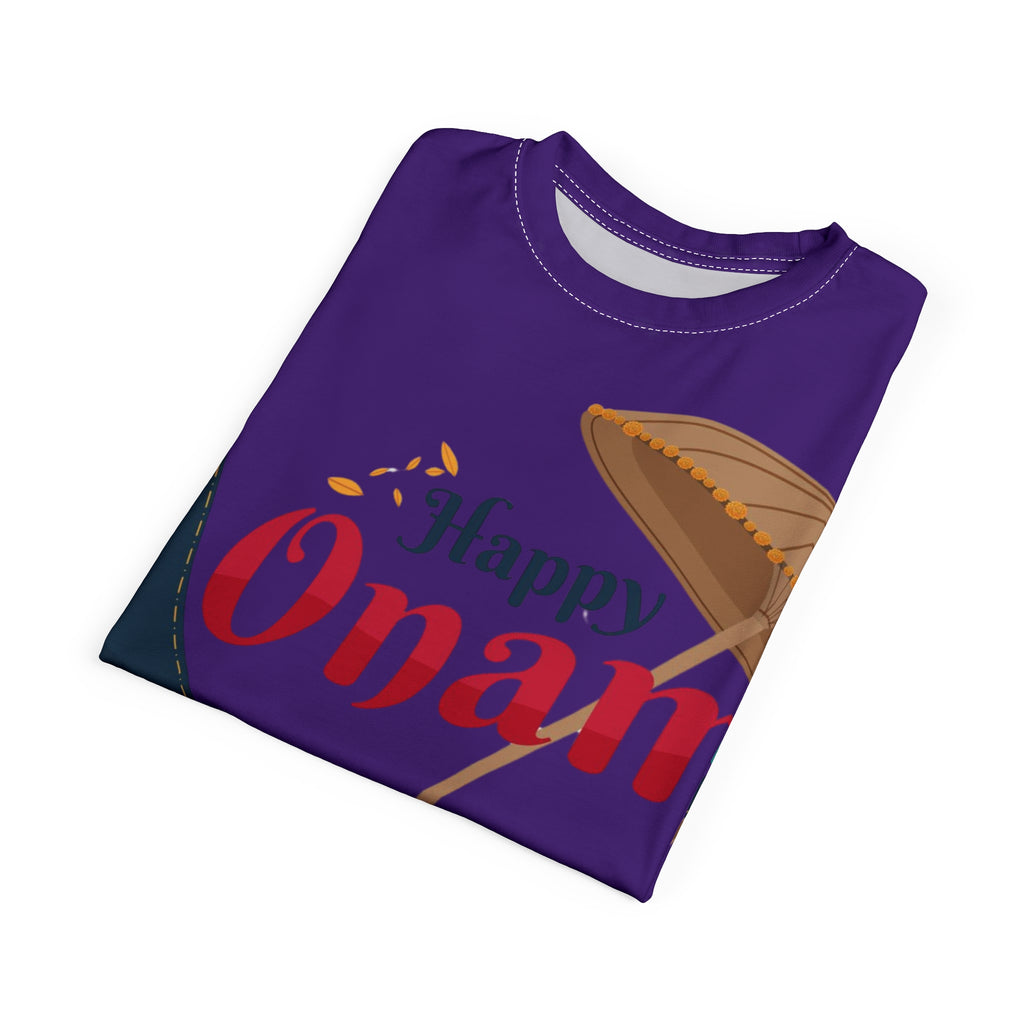 Happy Onam Tee — Decorative Boat & Parasol Kerala Festival T-Shirt