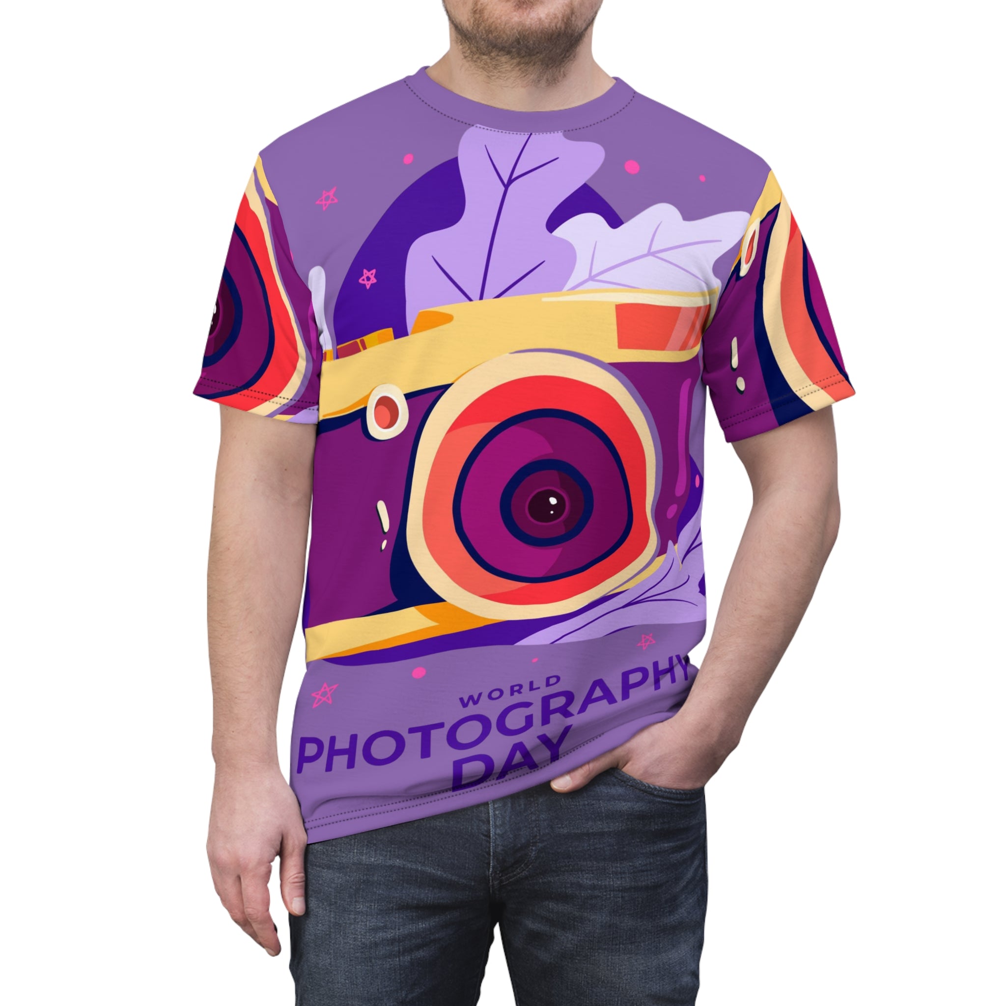 Photography Day All-Over Print Tee - Colorful Camera Design