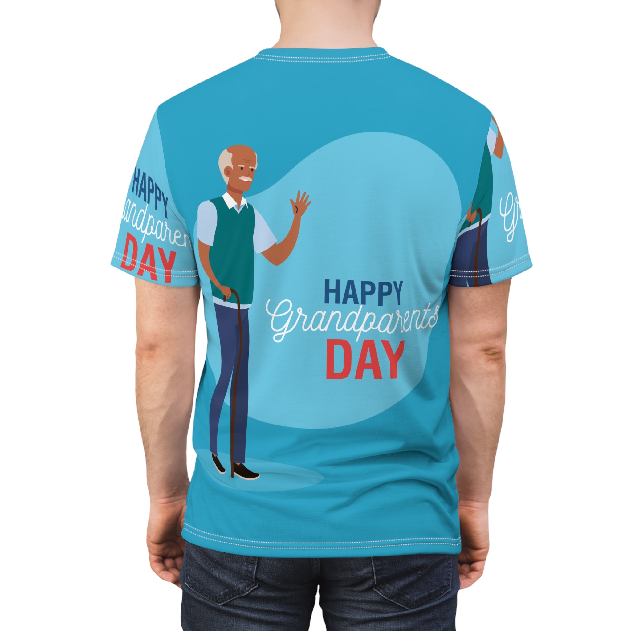 Happy Grandparents Day Tee — All-Over Print Grandfather Celebration Shirt