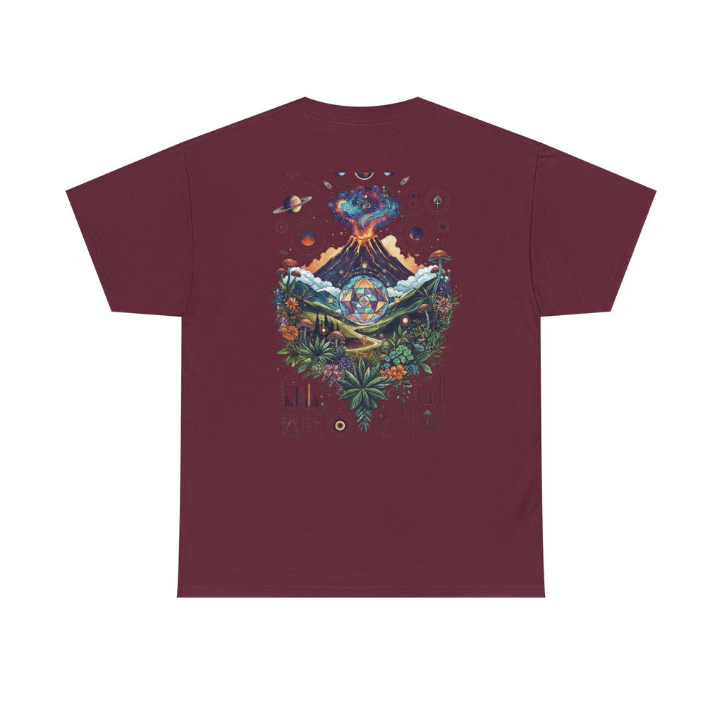Nature-Inspired Unisex Heavy Cotton Tee | Volcano Art Shirt, Eco-Friendly T-Shirt, Gift for Nature Lovers, Unique Graphic Tee, Casual Wear