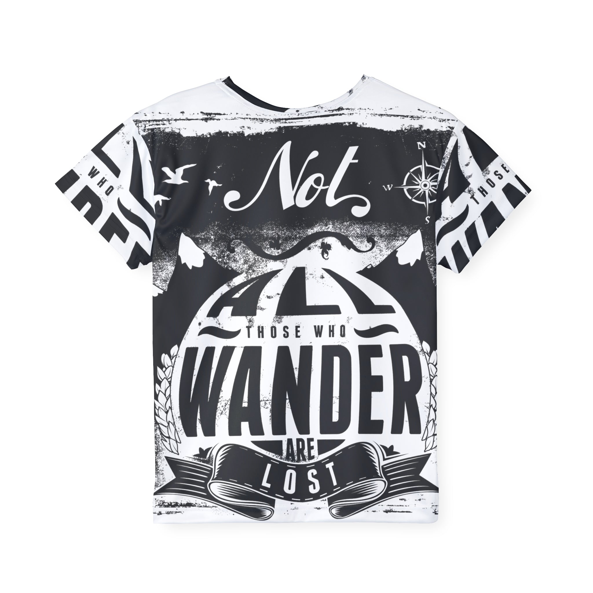 Kids Jersey — 'Not All Who Wander Are Lost' Monochrome Adventure Tee