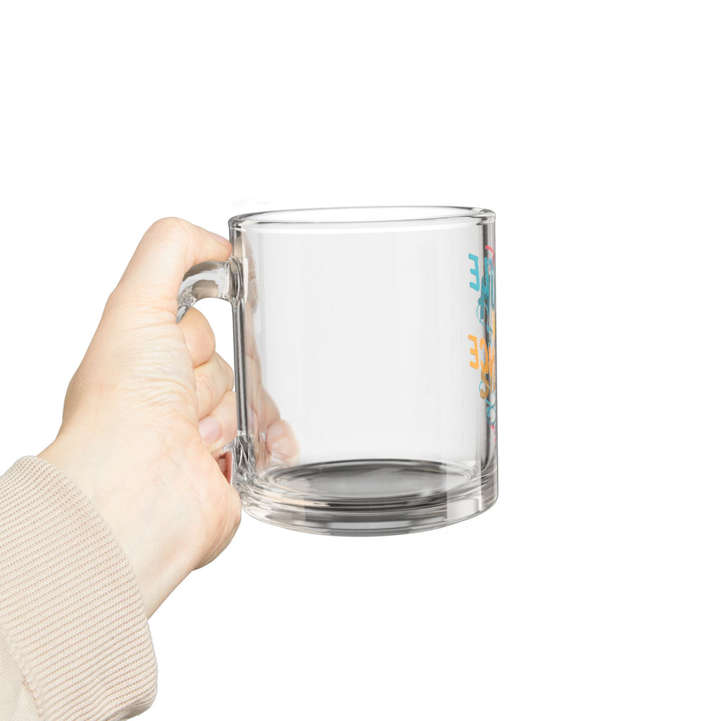 Glass Mug — "Hustle in Silence" Motivational 10oz Coffee Mug