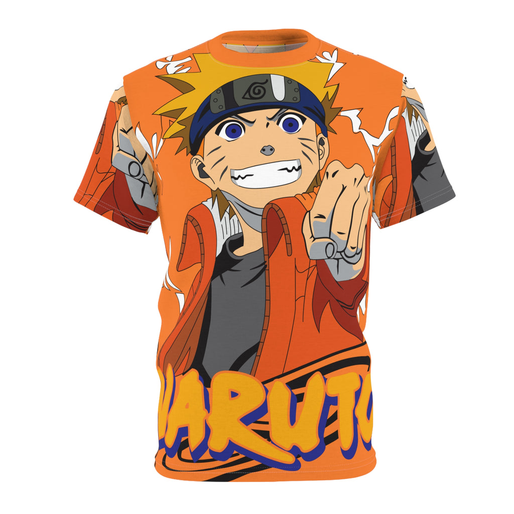 Naruto Anime Graphic Tee — All-Over Print Orange Ninja T‑Shirt