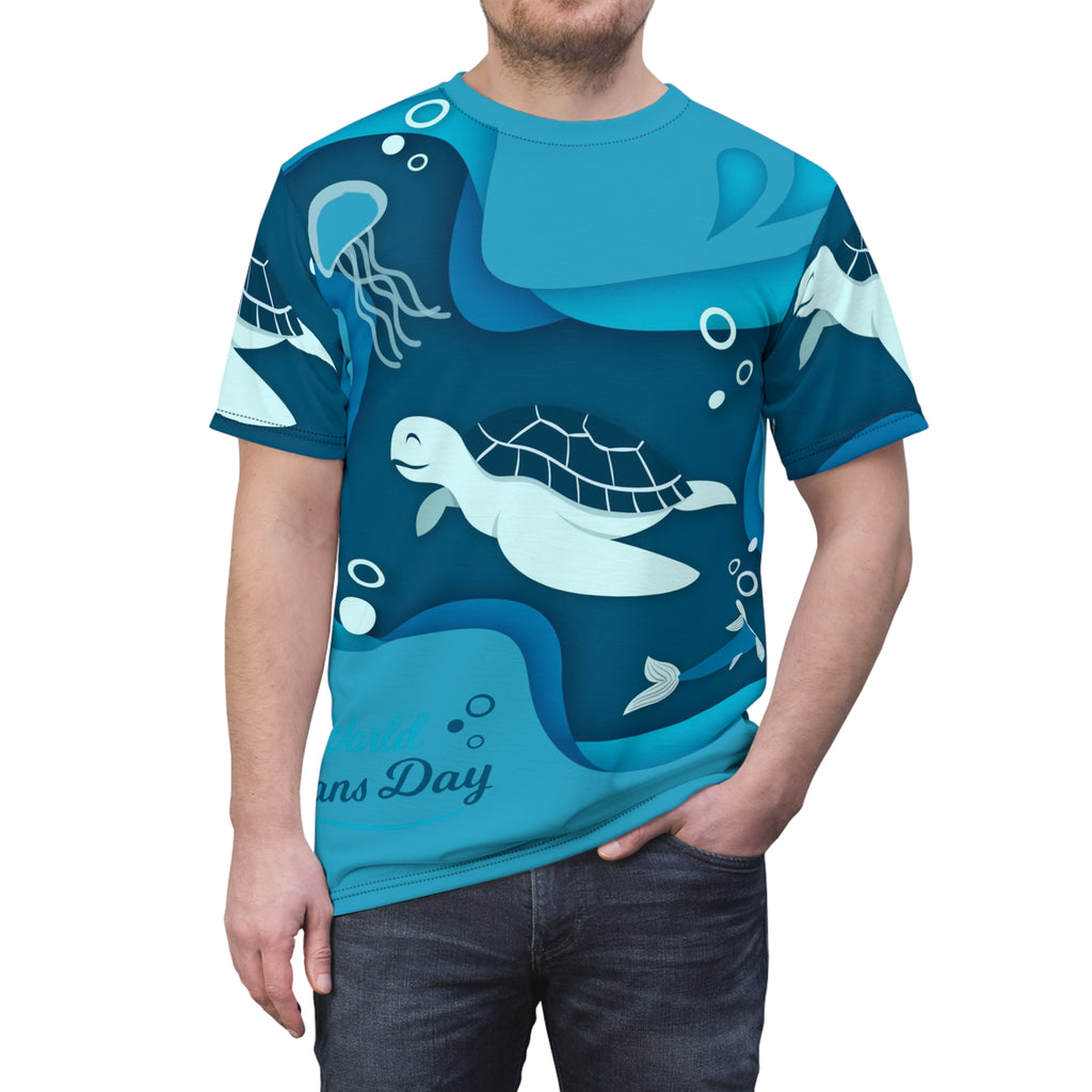Sea Turtle Oceans Day All-Over Print Tee