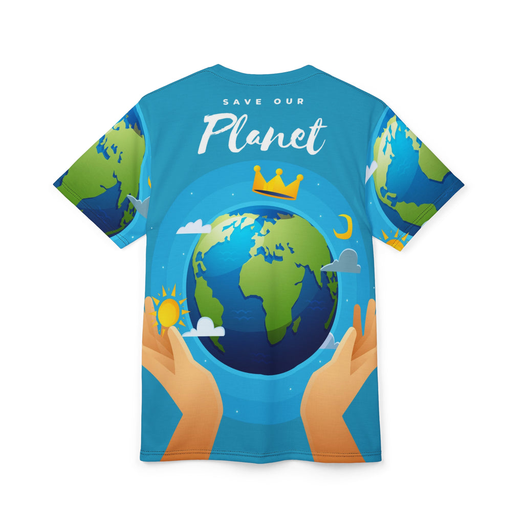 Planet Crown Graphic Tee – Earth Lover All-Over Print Shirt